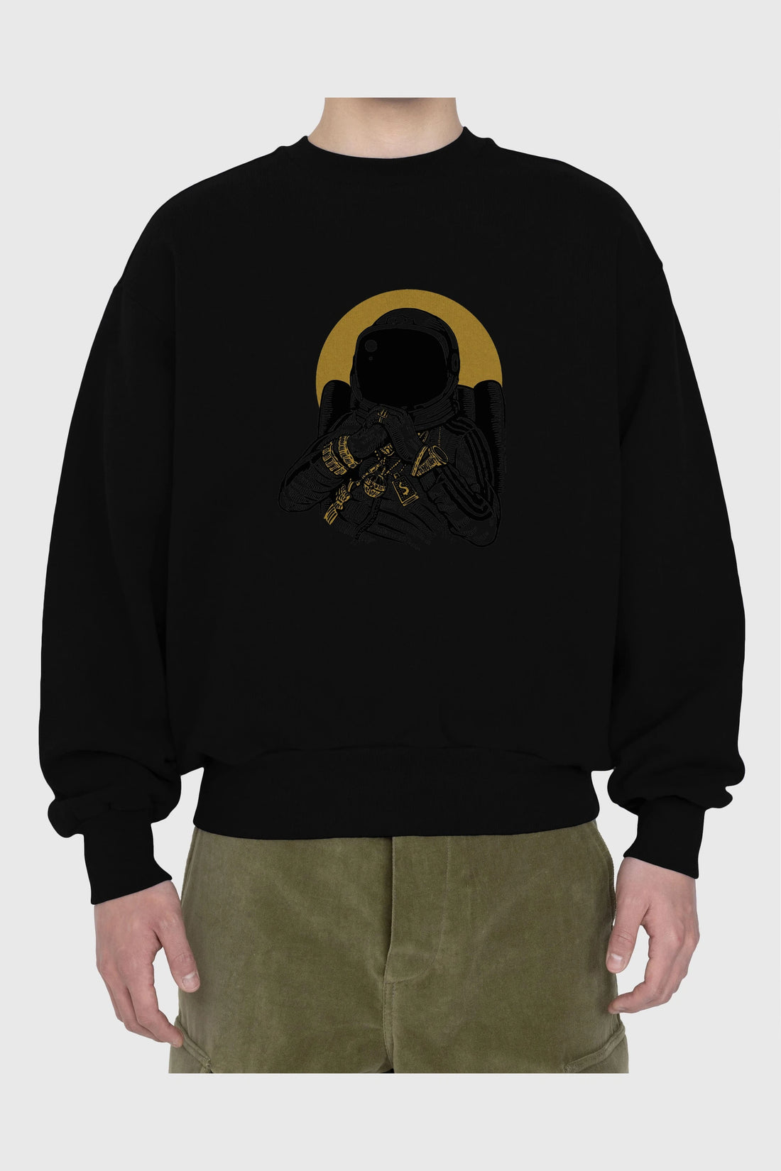 Space Dee Jay Ön Baskılı Oversize Sweatshirt Erkek Kadın Unisex
