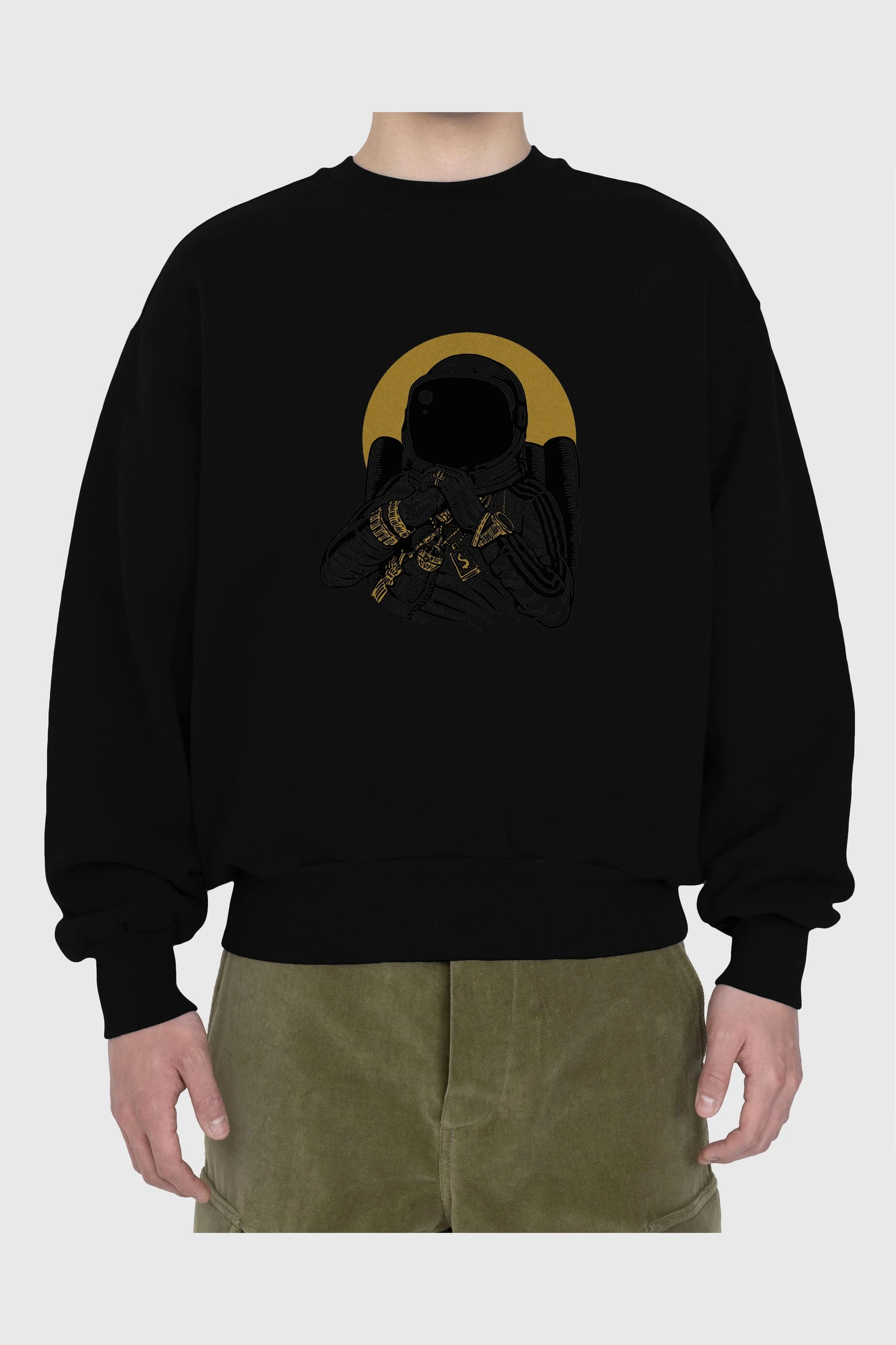 Space Dee Jay Ön Baskılı Oversize Sweatshirt Erkek Kadın Unisex