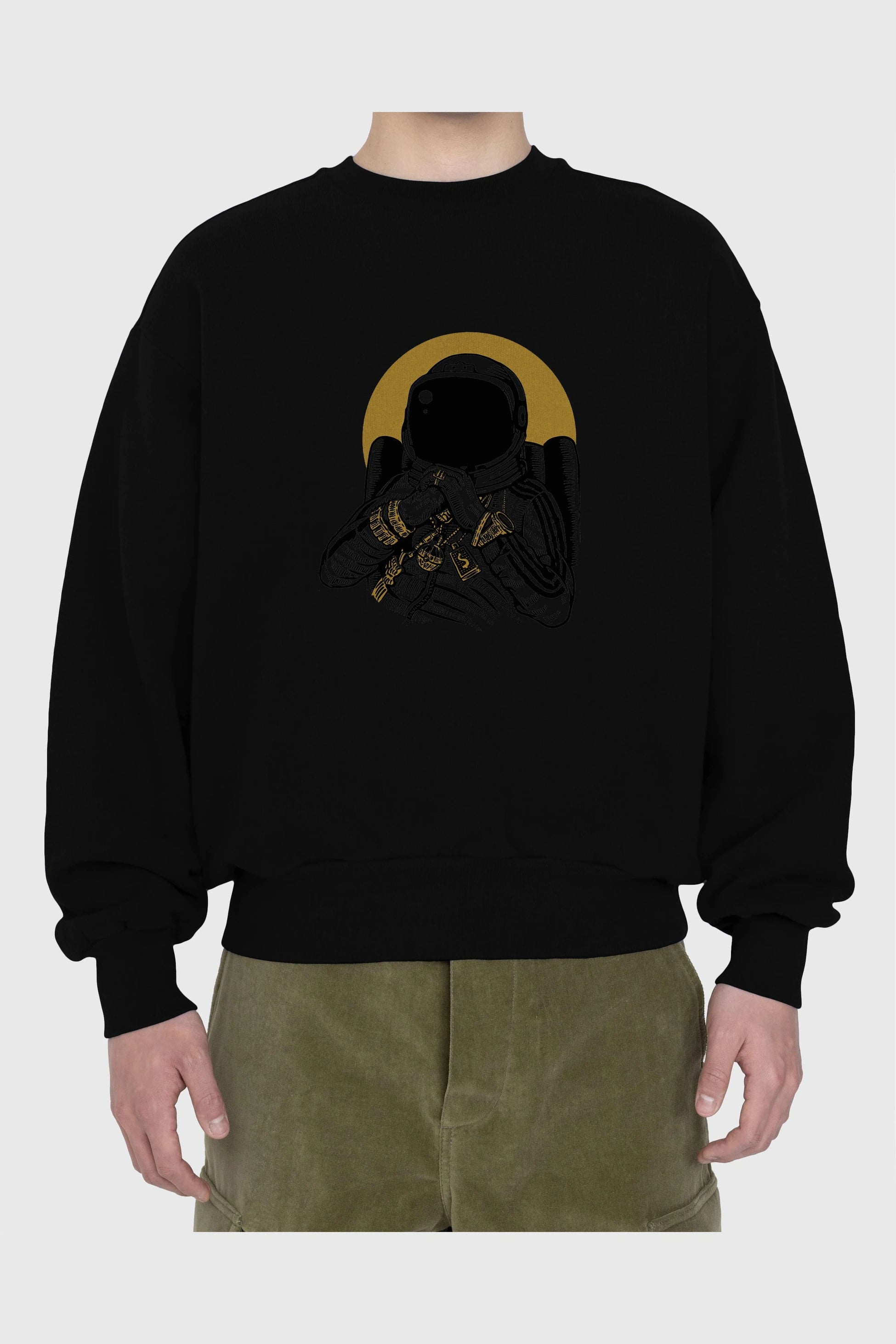 Space Dee Jay Ön Baskılı Oversize Sweatshirt Erkek Kadın Unisex
