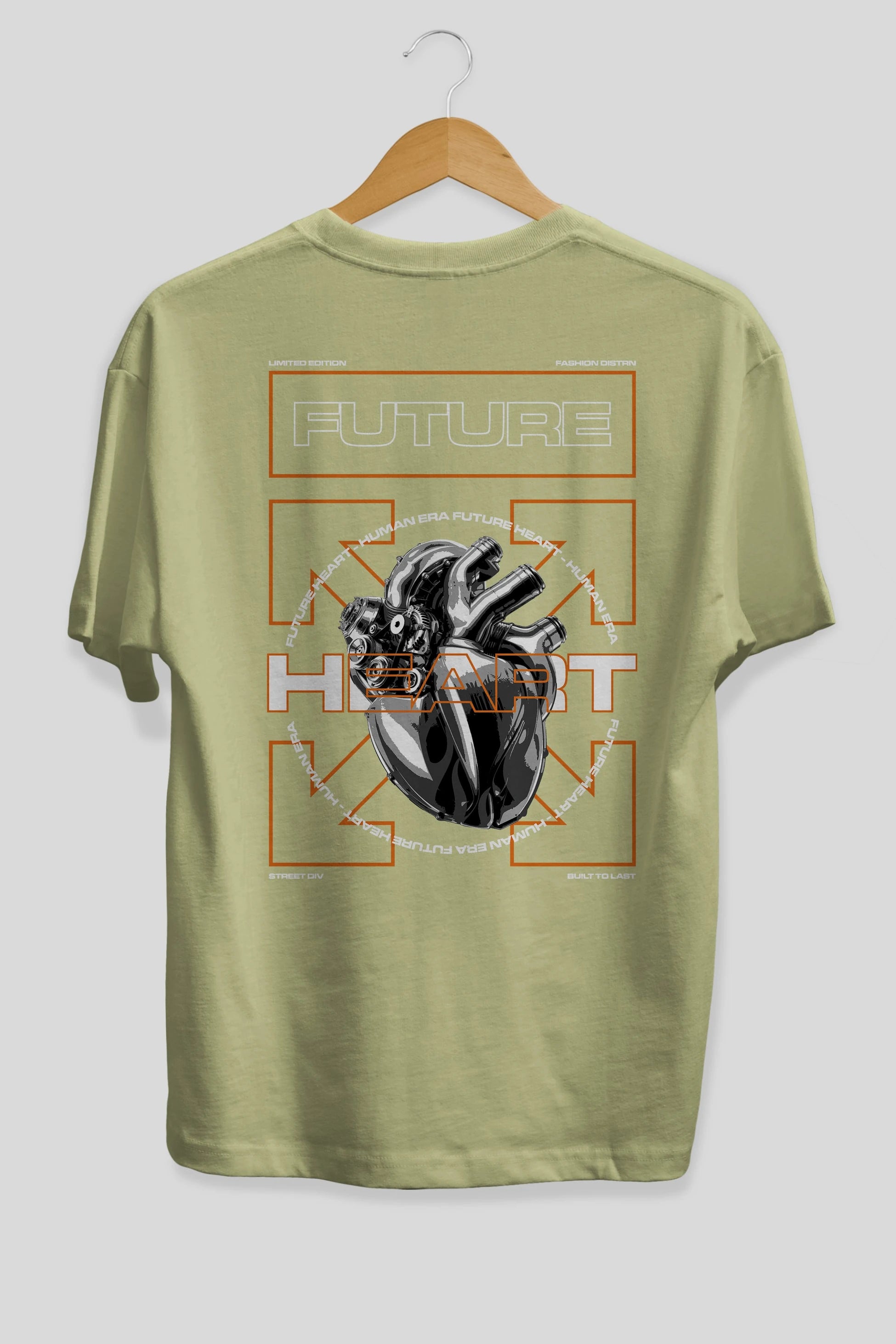 Future Heart Arka Baskılı Oversize t-shirt Erkek Kadın Unisex
