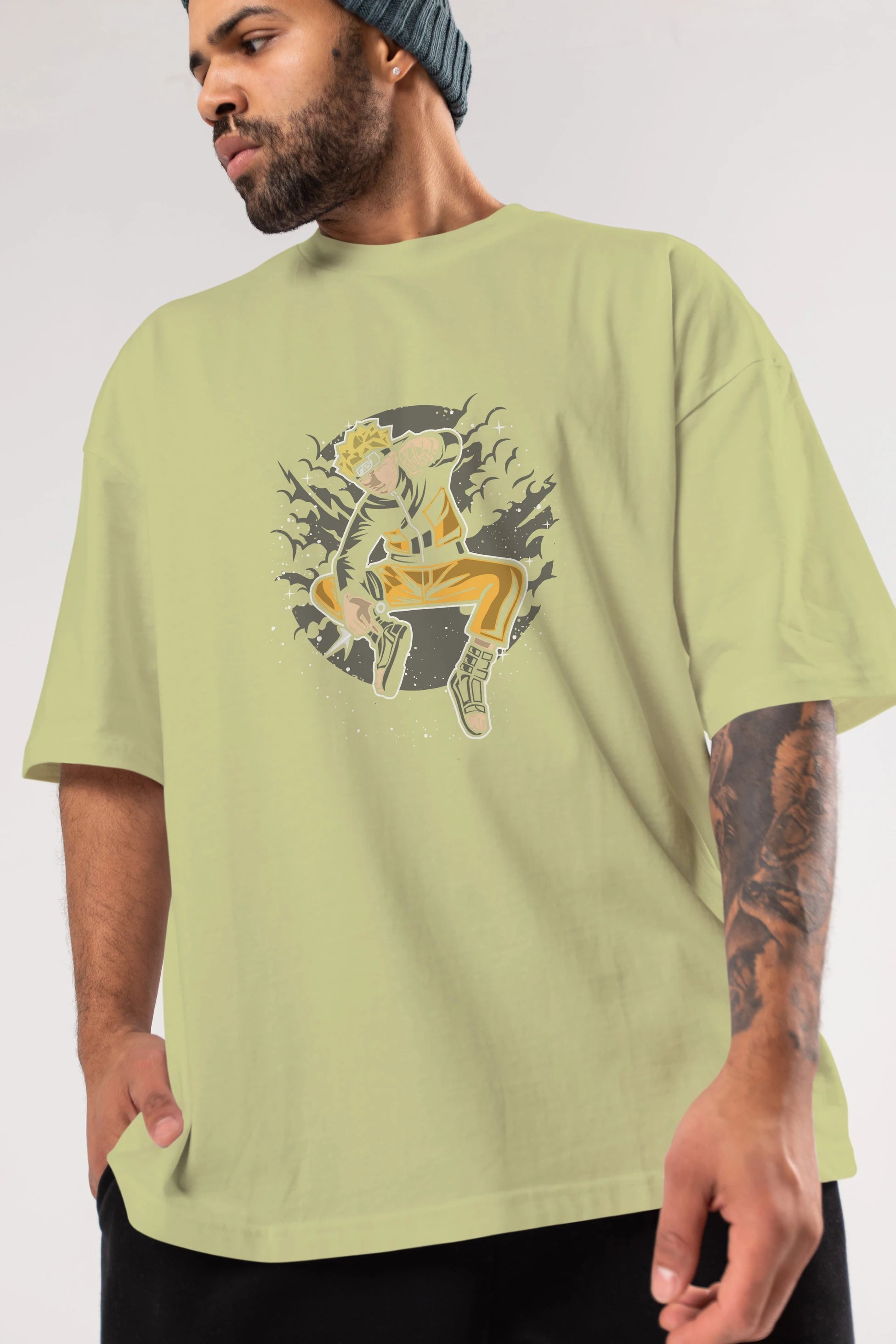 NARUTO Ön Baskılı Oversize t-shirt Erkek Kadın Unisex %100 Pamuk tişort