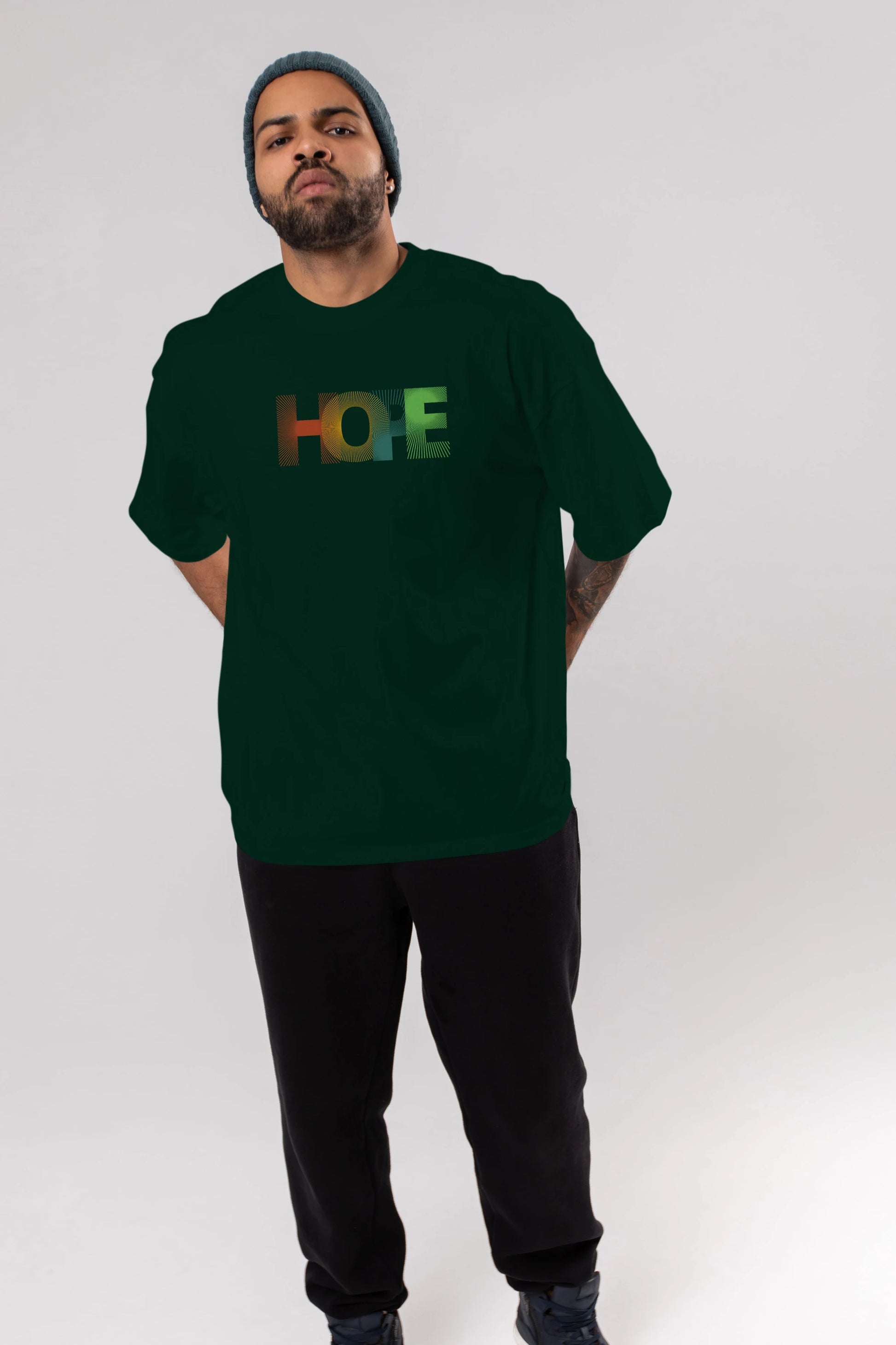 Hope Ön Baskılı Oversize t-shirt Erkek Kadın Unisex