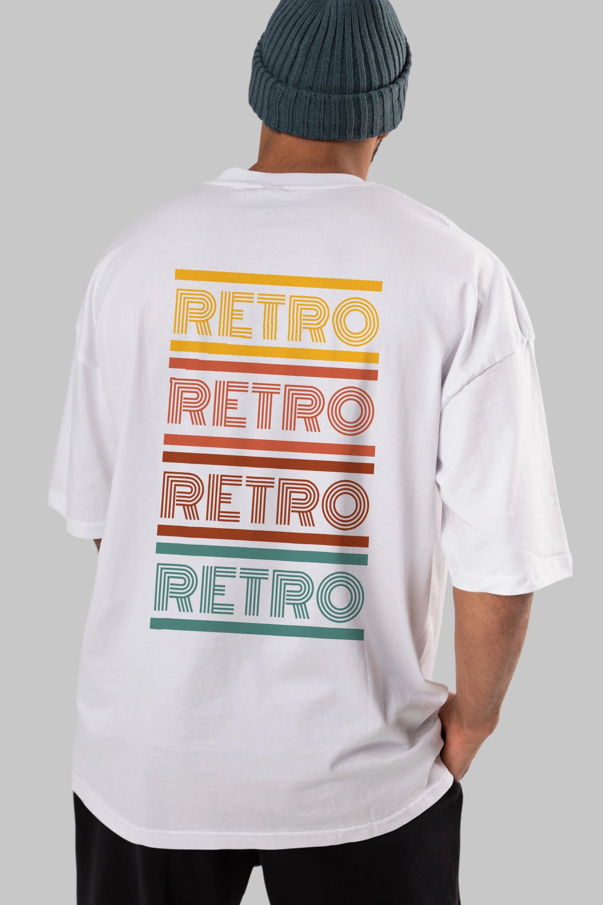 Retro Yazılı Arka Baskılı Oversize t-shirt Erkek Kadın Unisex