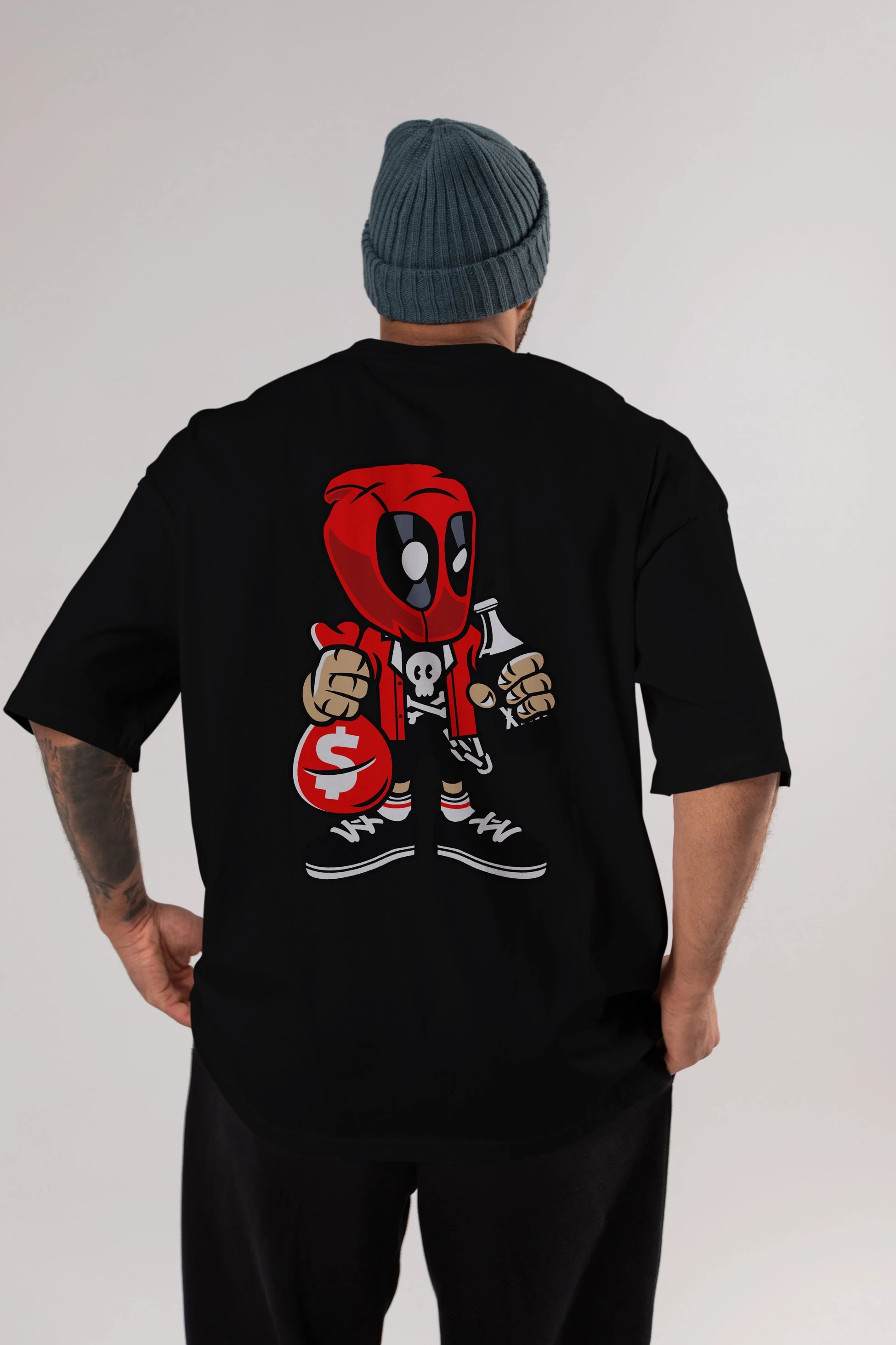 Deadpool (20) Arka Baskılı Oversize t-shirt Erkek Kadın Unisex %100 Pamuk Bisiklet Yaka tişort