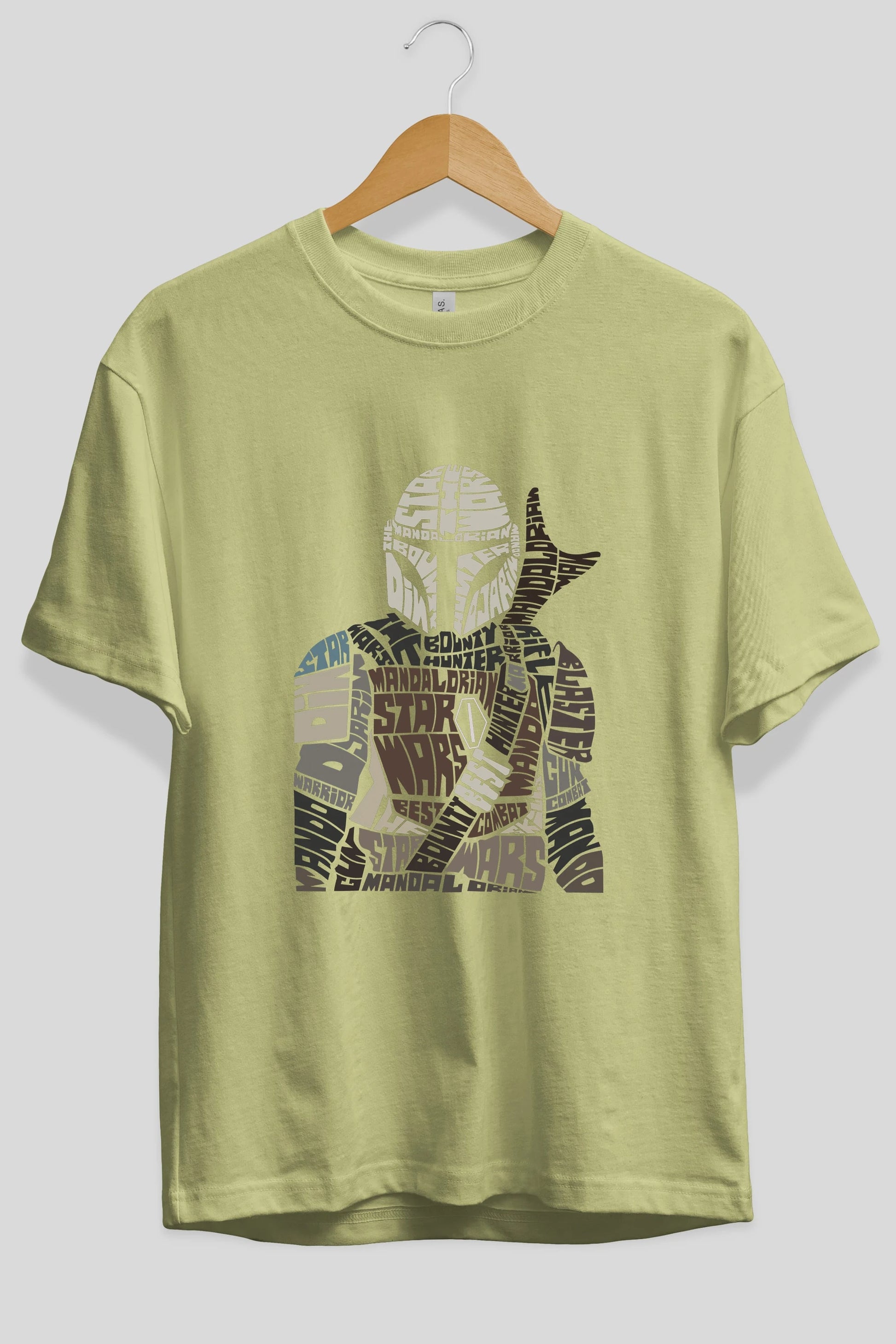 Mandalorian Ön Baskılı Oversize t-shirt %100 pamuk Erkek Kadın Unisex