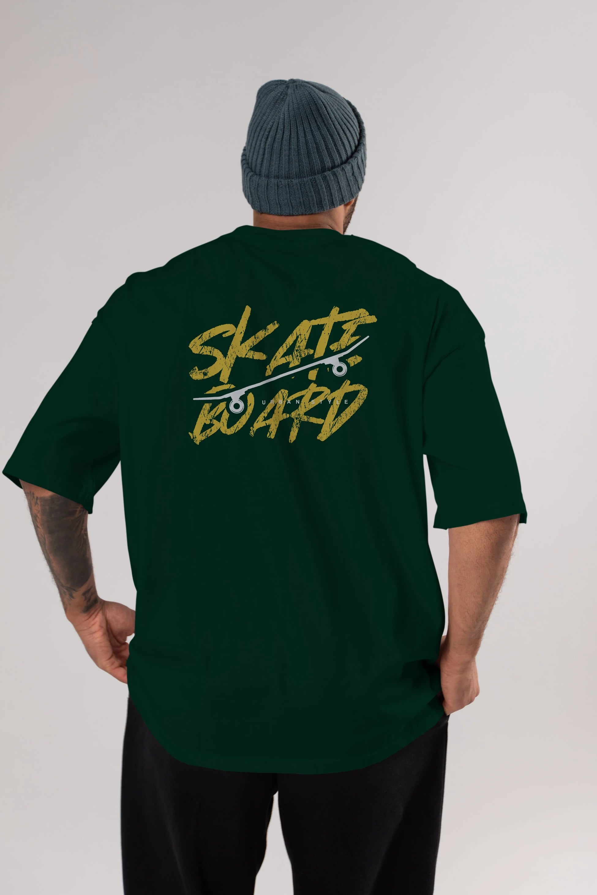 Skate Board Arka Baskılı Oversize t-shirt Erkek Kadın Unisex