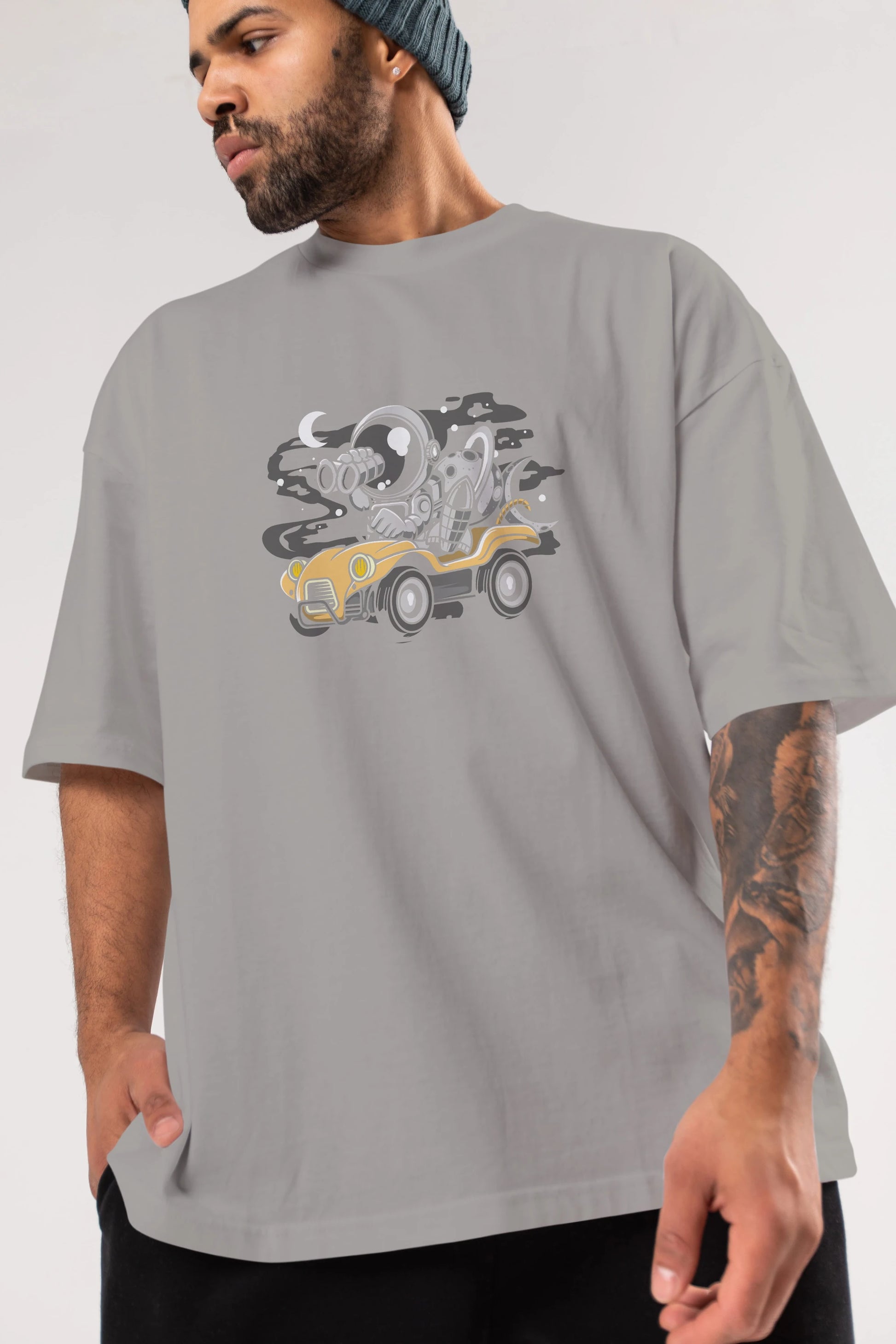 Astronaut Adventure Ön Baskılı Oversize t-shirt Erkek Kadın Unisex