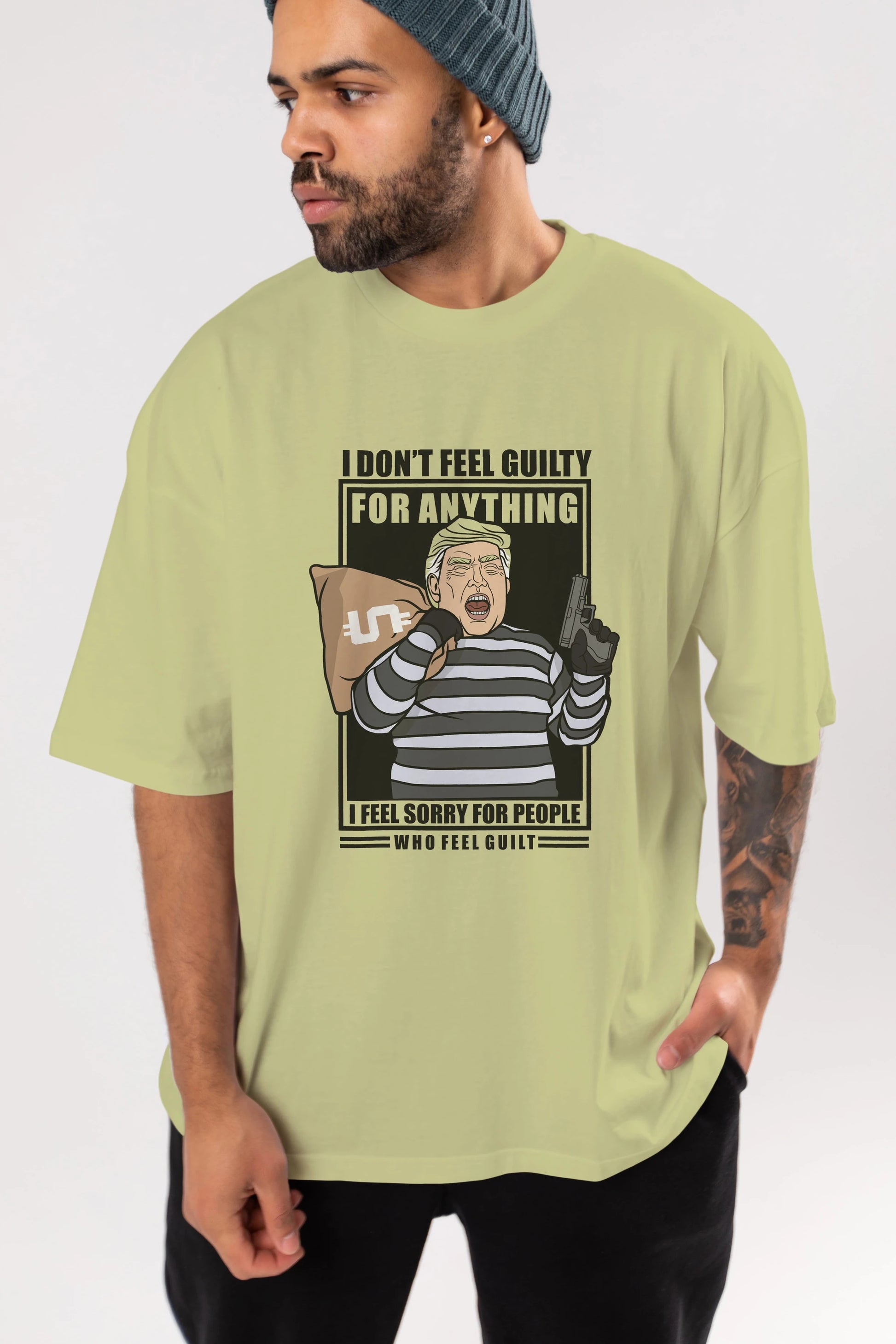 Criminal Trump Ön Baskılı Oversize t-shirt Erkek Kadın Unisex %100 Pamuk tişort
