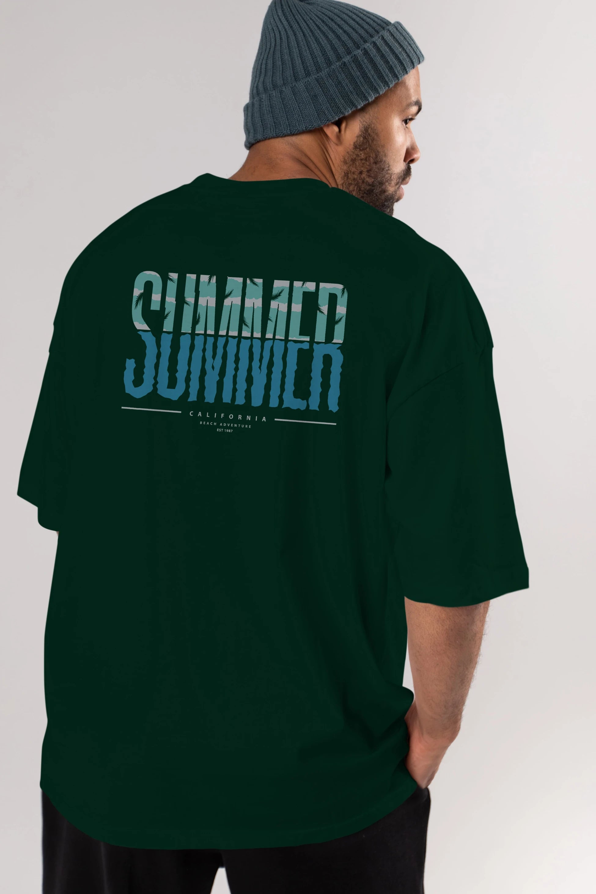 Summer California Arka Baskılı Oversize t-shirt Erkek Kadın Unisex