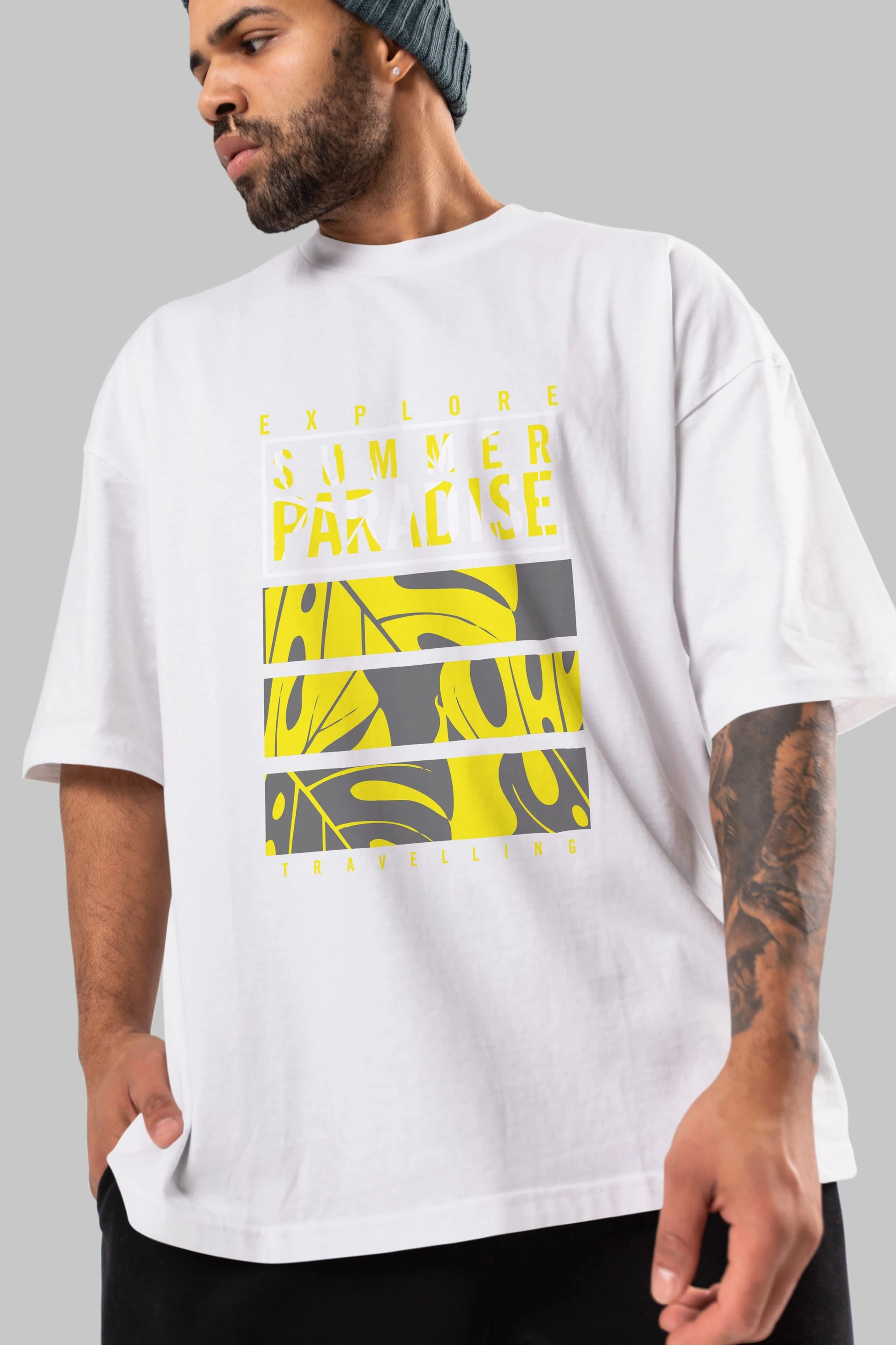 Summer Paradise Ön Baskılı Oversize t-shirt Erkek Kadın Unisex