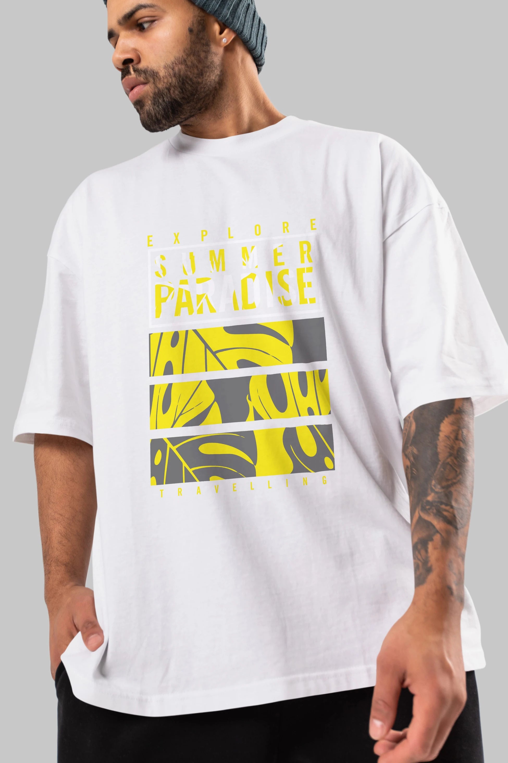 Summer Paradise Ön Baskılı Oversize t-shirt Erkek Kadın Unisex