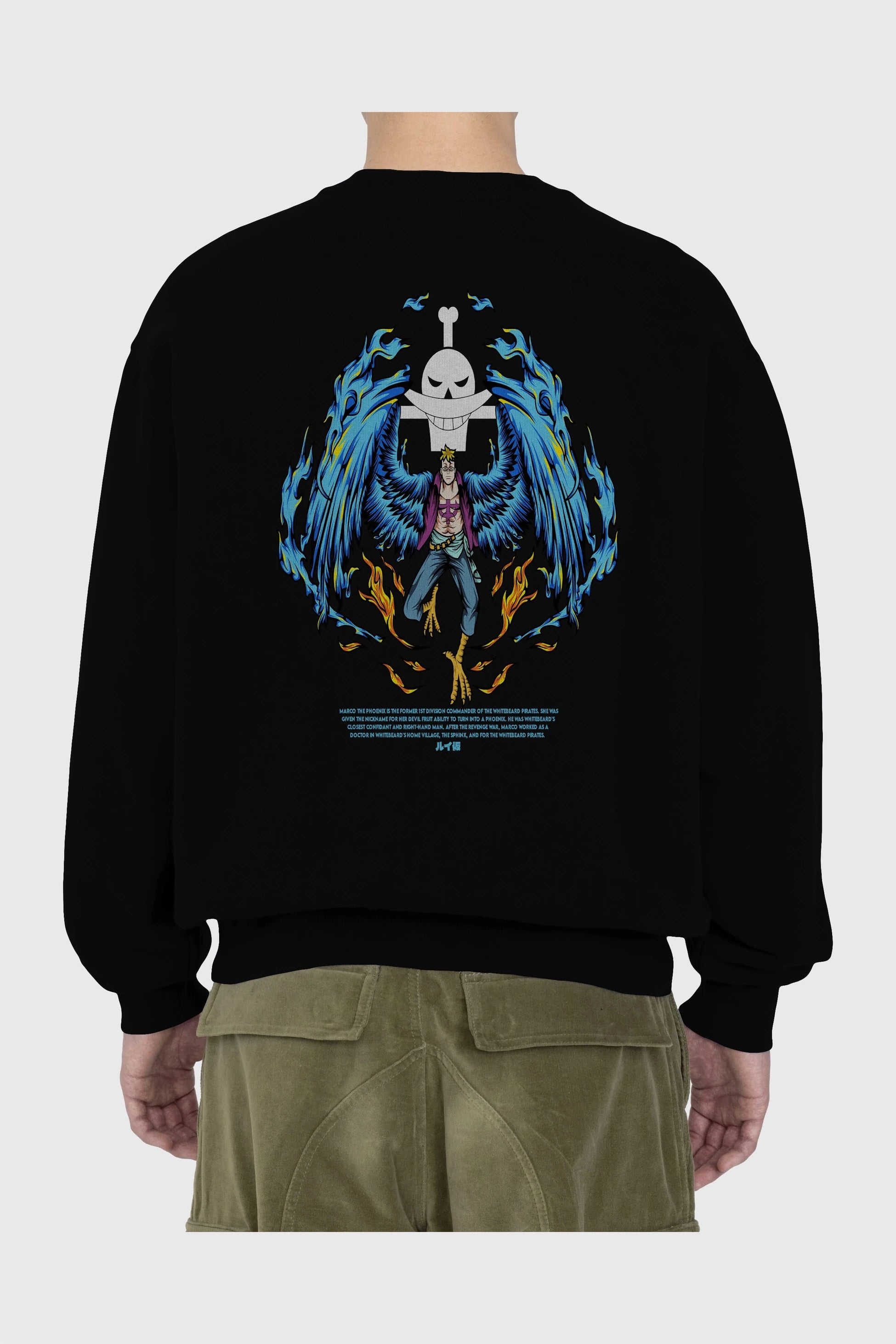 Marco Anime Arka Baskılı Oversize Sweatshirt Erkek Kadın Unisex