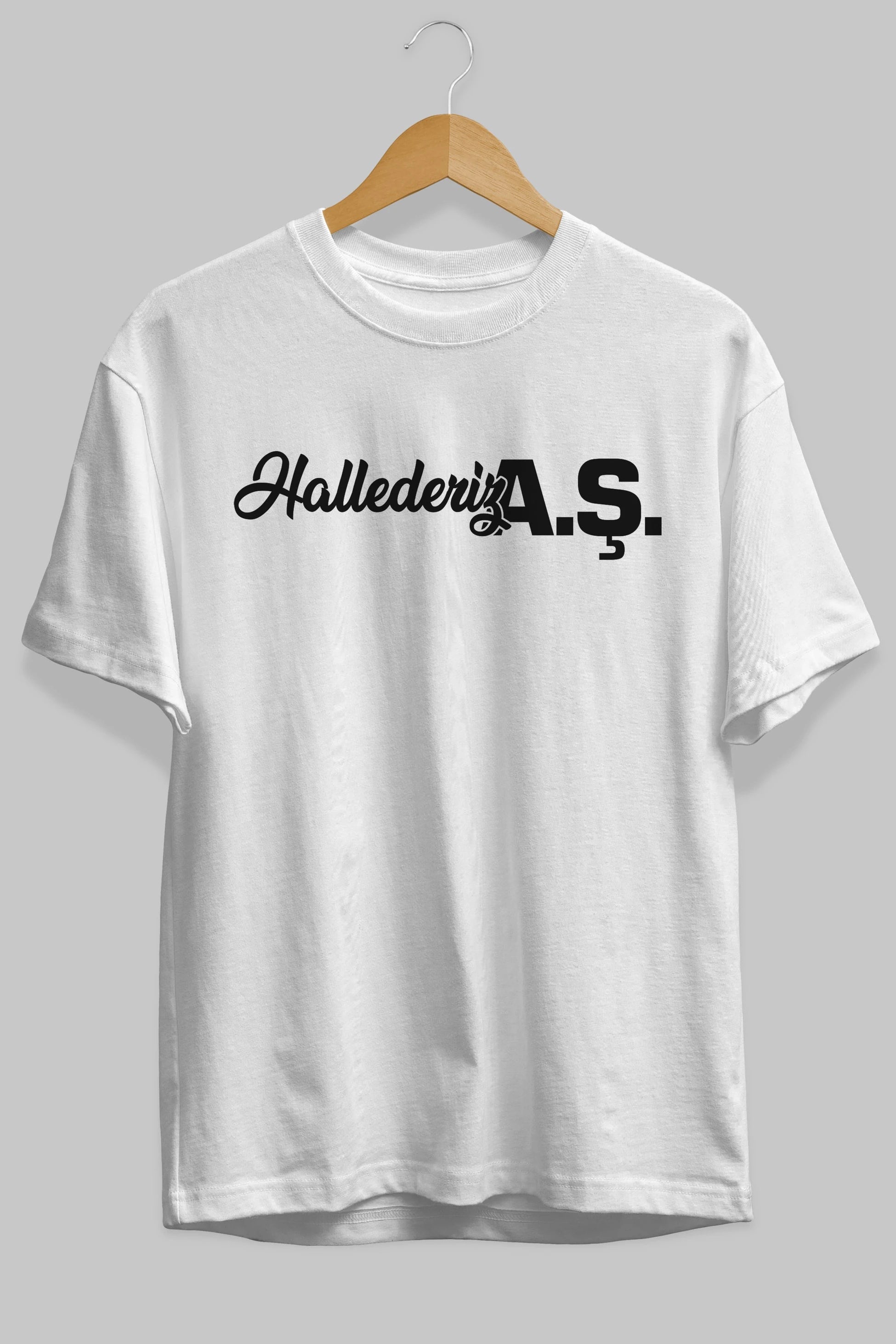 Hallederiz A.Ş Ön Baskılı Oversize t-shirt %100 pamuk Erkek Kadın Unisex