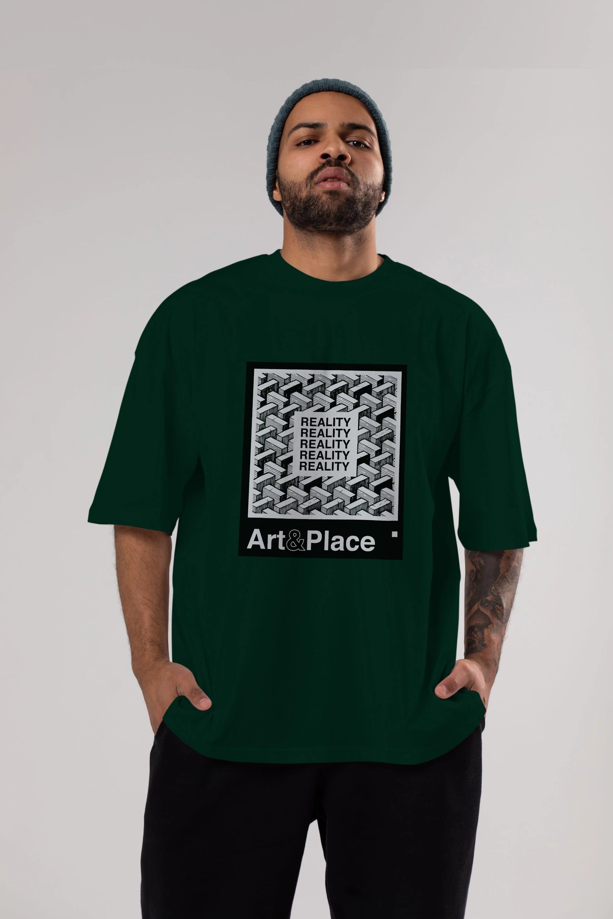 Reality Ön Baskılı Oversize t-shirt Erkek Kadın Unisex