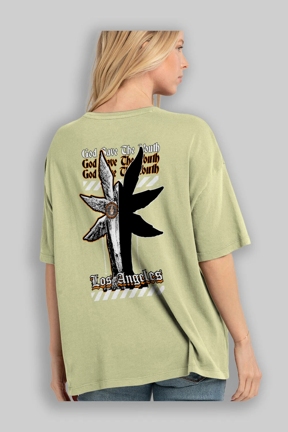 God Save The Youth Arka Baskılı Oversize t-shirt Erkek Kadın Unisex
