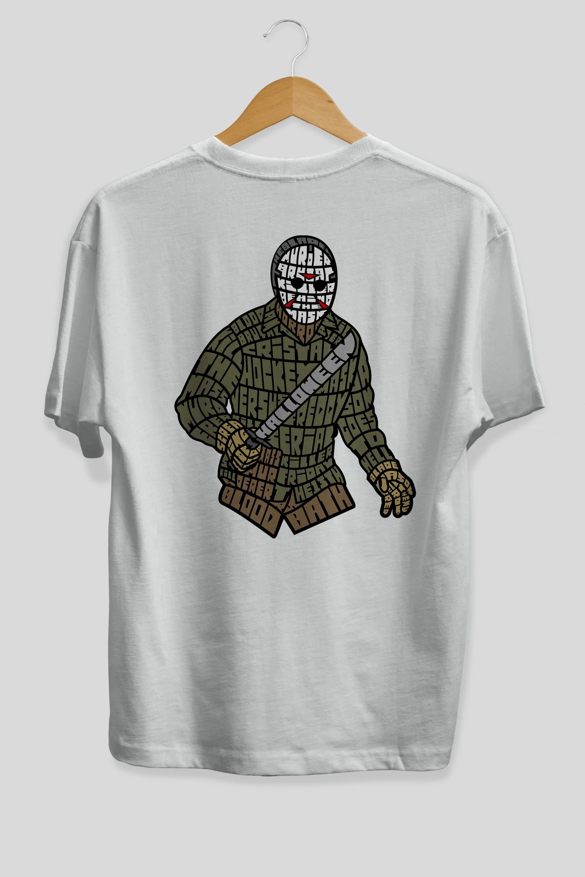Jason Arka Baskılı Oversize t-shirt %100 pamuk Erkek Kadın Unisex