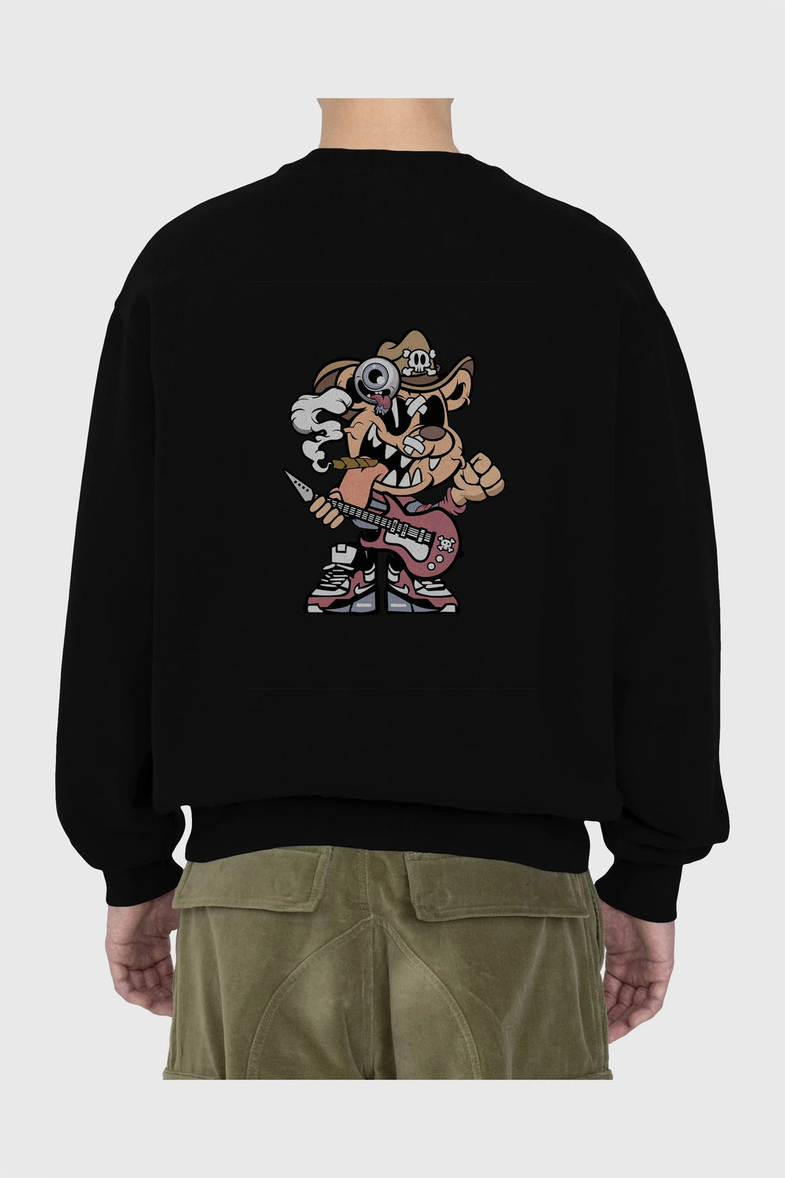 Freddy Bear Arka Baskılı Oversize Sweatshirt Erkek Kadın Unisex