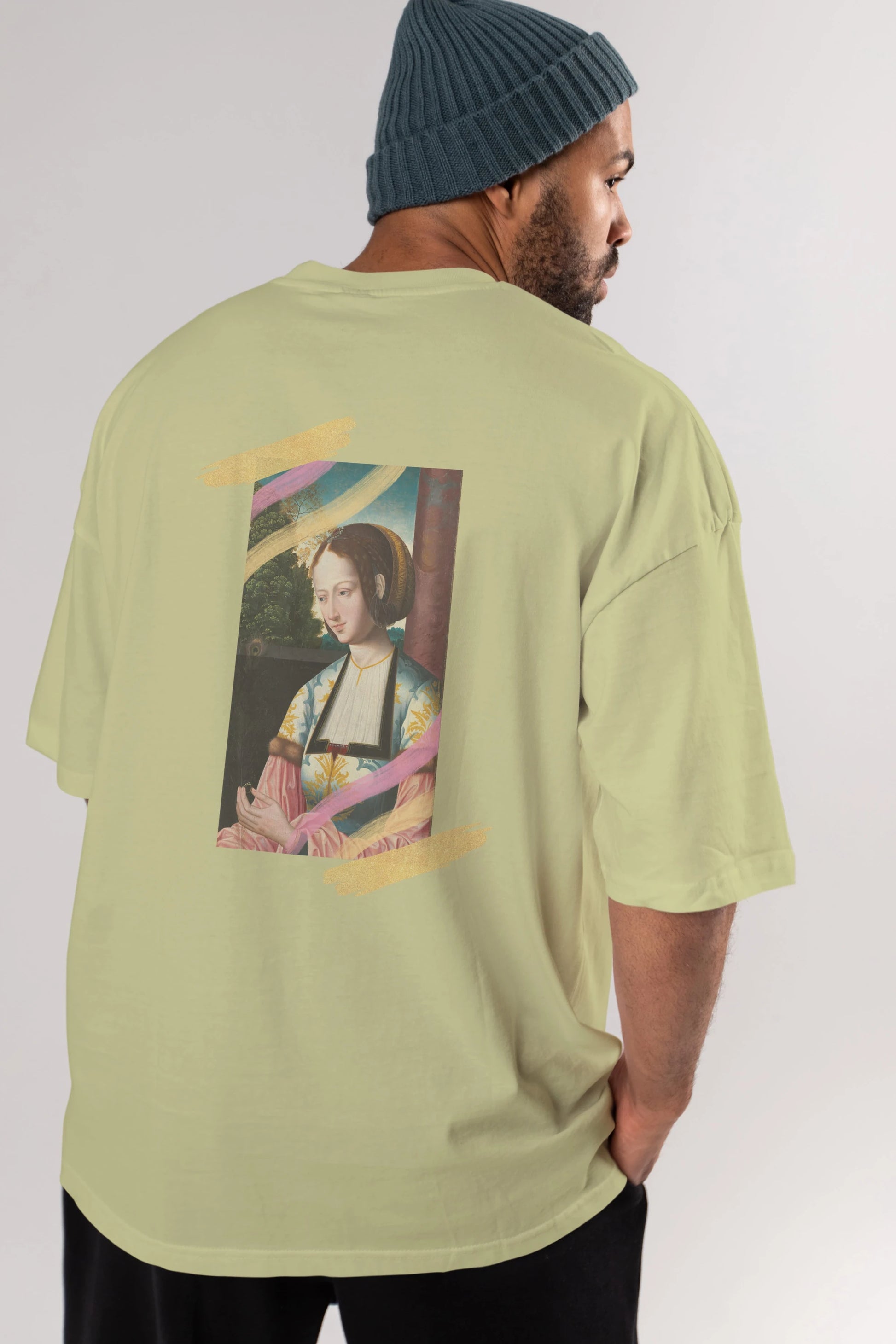 Woman Portrait Arka Baskılı Oversize t-shirt Erkek Kadın Unisex