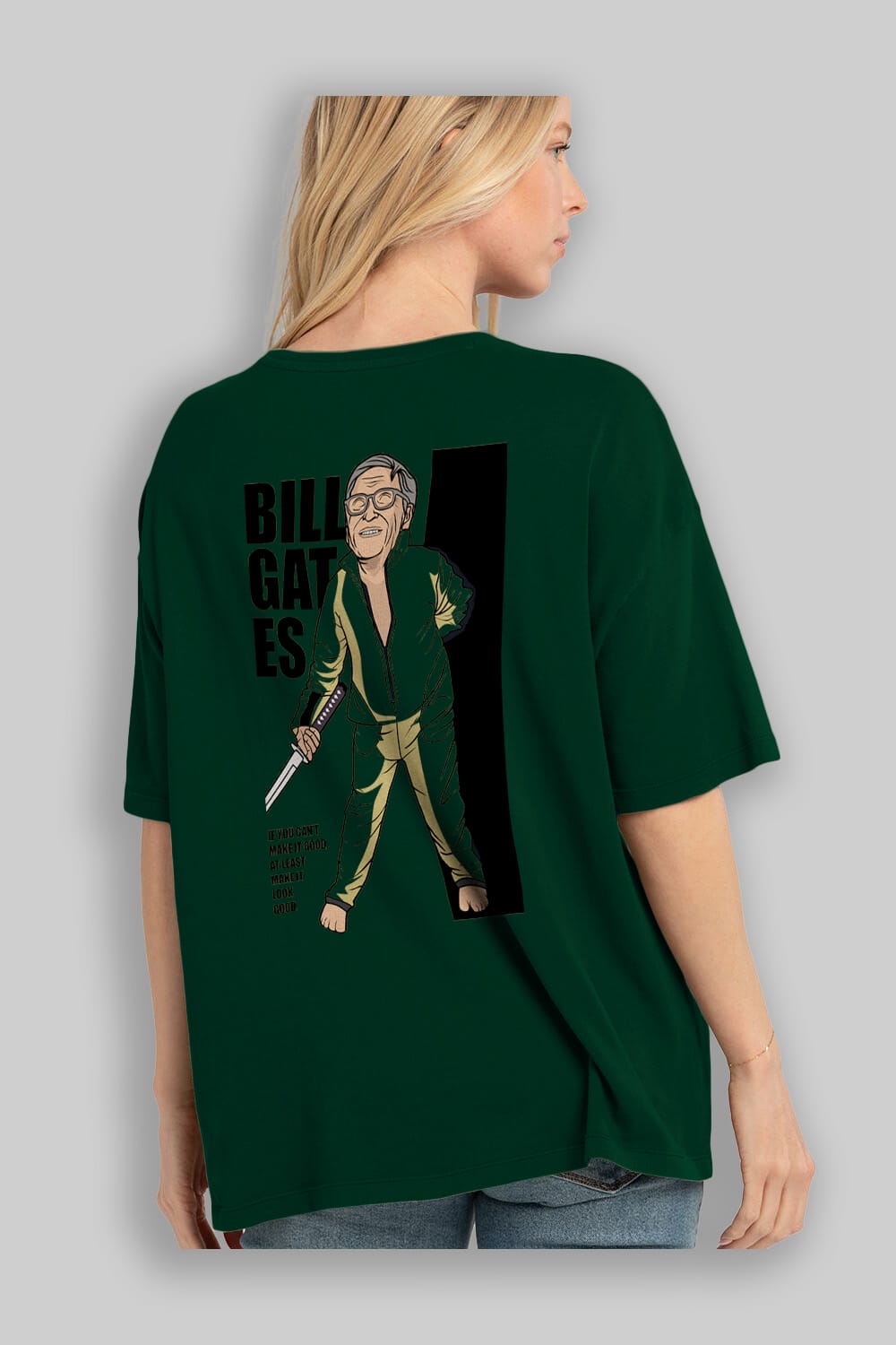 Bill Gates Arka Baskılı Oversize t-shirt Erkek Kadın Unisex %100 Pamuk tişort