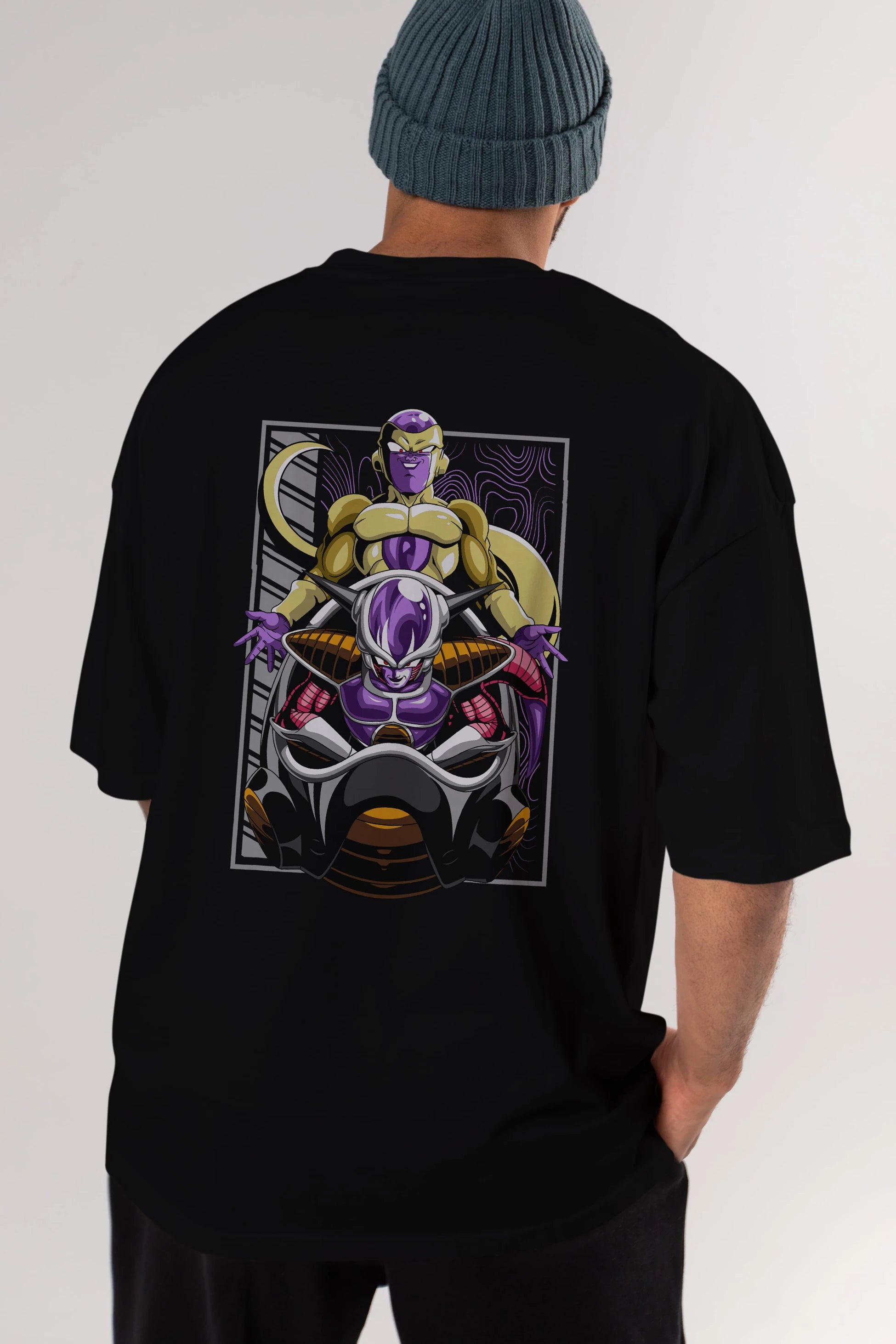 DragonBall Freezer Anime Arka Baskılı Oversize t-shirt Erkek Kadın Unisex