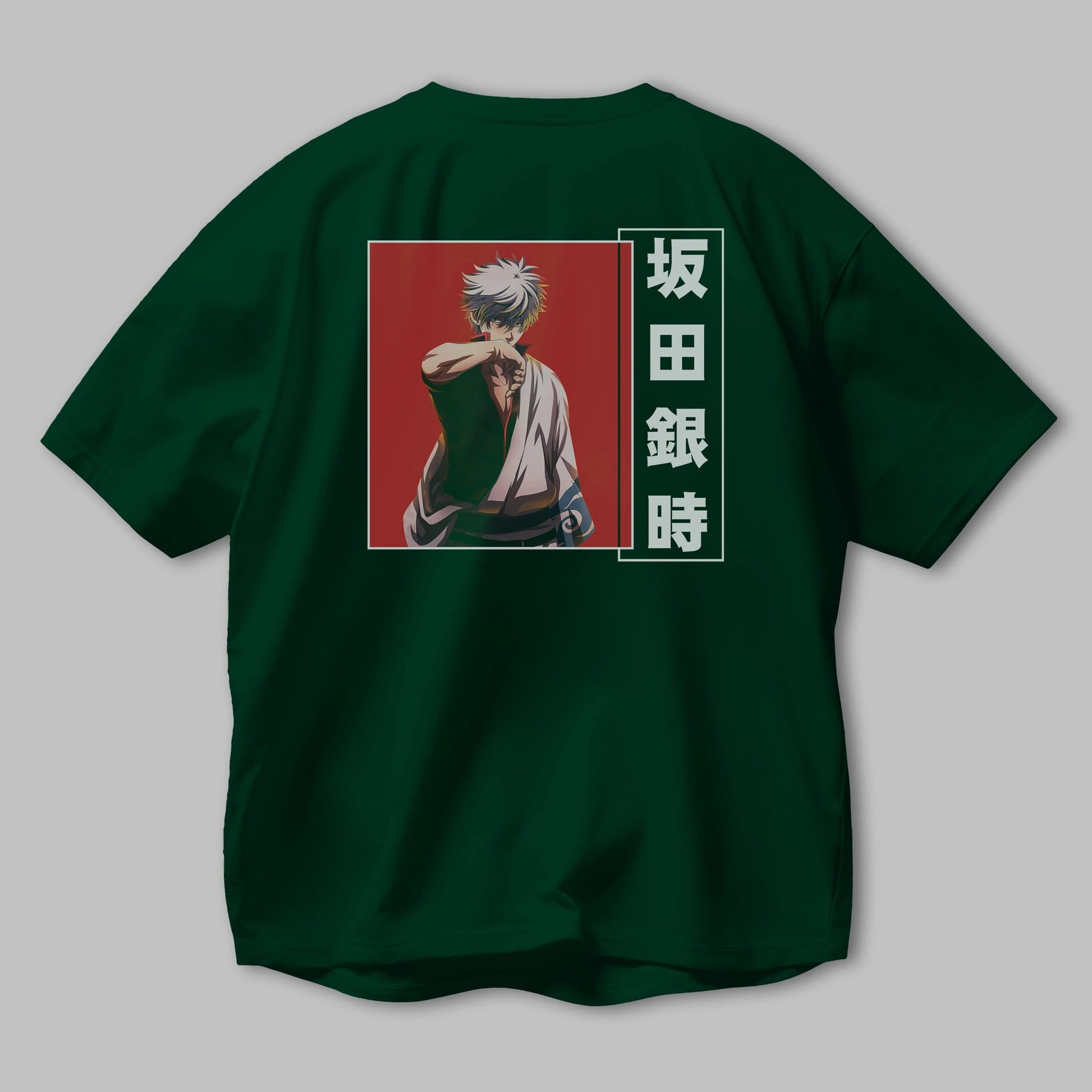 Gintoki Sakata GINTAMA 1 Anime Arka Baskılı Oversize t-shirt Erkek Kadın Unisex
