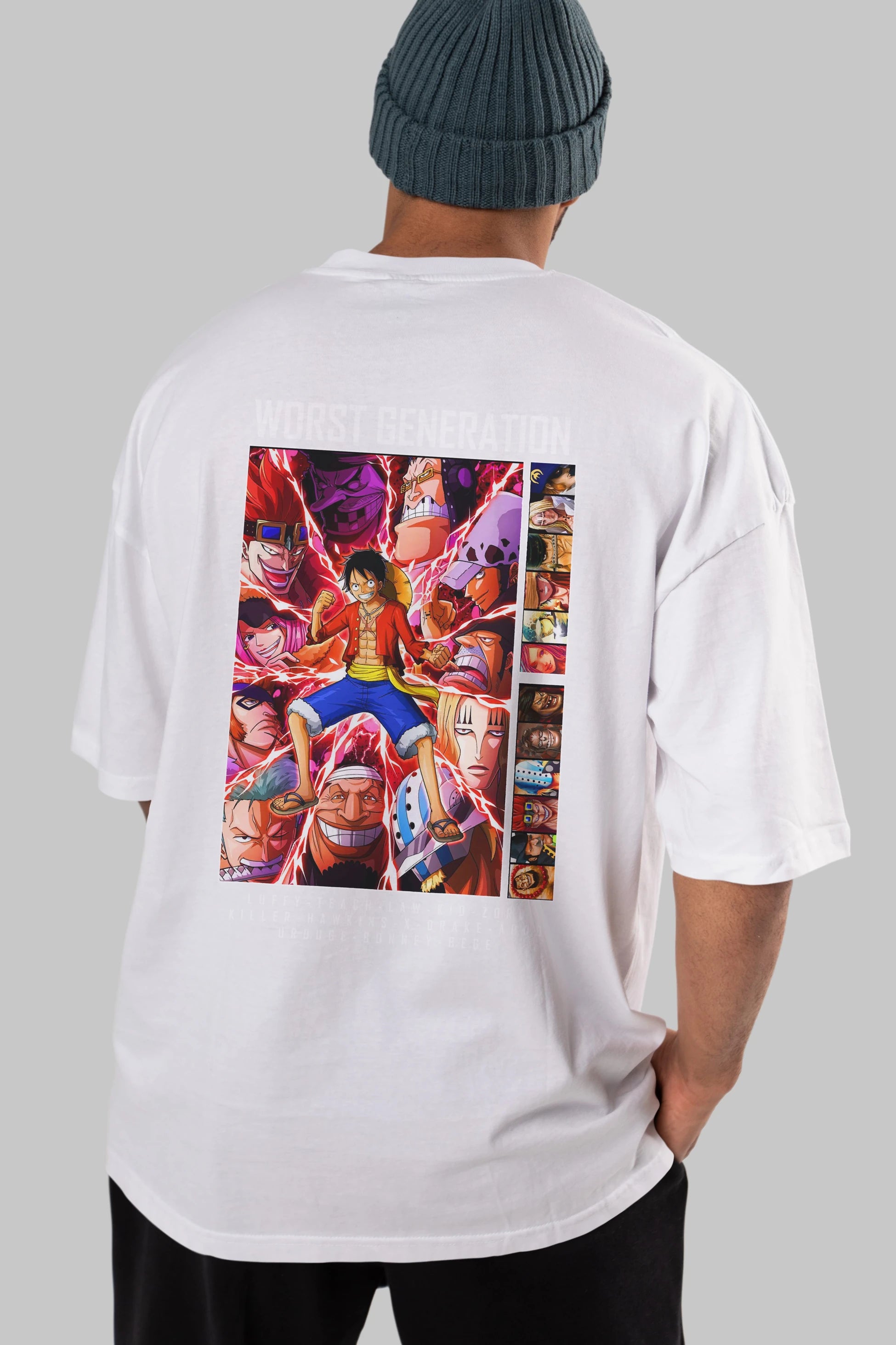Worst Generation Anime Arka Baskılı Oversize t-shirt Erkek Kadın Unisex %100 pamuk tişort