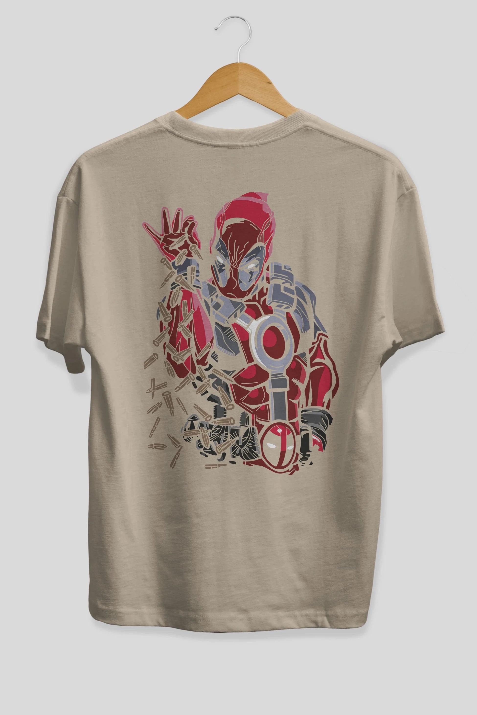 Deadpool (2) Arka Baskılı Oversize t-shirt Erkek Kadın Unisex %100 Pamuk Bisiklet Yaka tişort