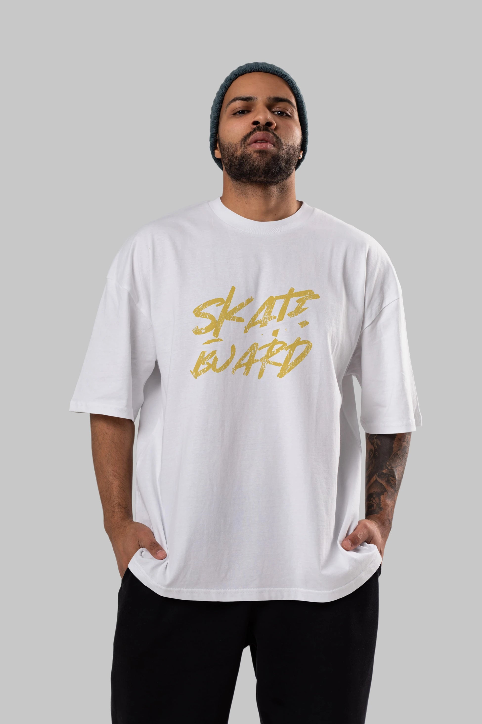 Skate Board Ön Baskılı Oversize t-shirt Erkek Kadın Unisex