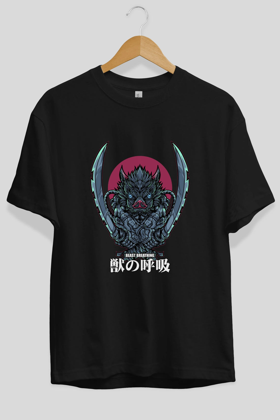 Inosuke DEMON SLAYER Anime Ön Baskılı Oversize t-shirt %100 pamuk Erkek Kadın Unisex
