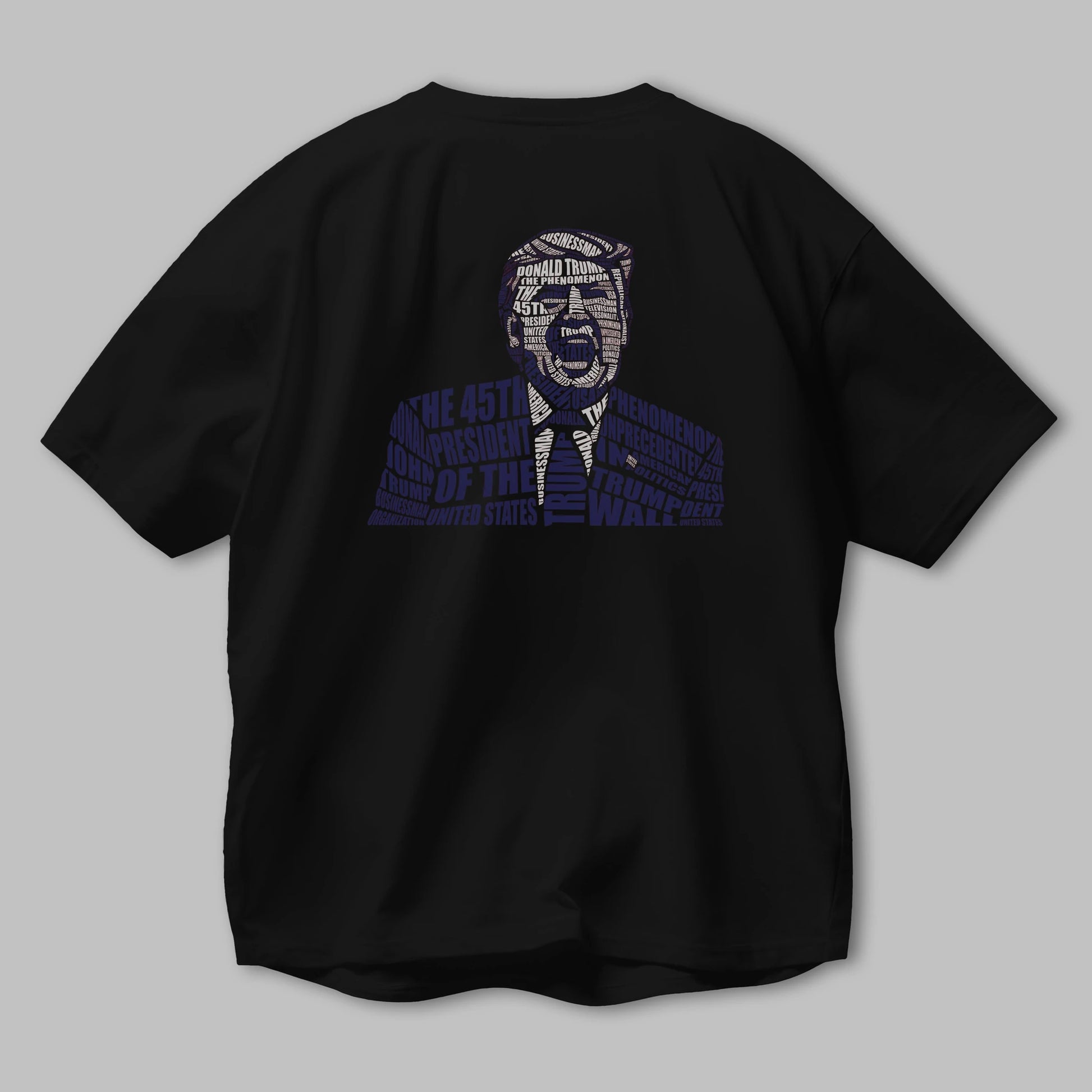 Trump Calligram Arka Baskılı Oversize t-shirt %100 pamuk Erkek Kadın Unisex
