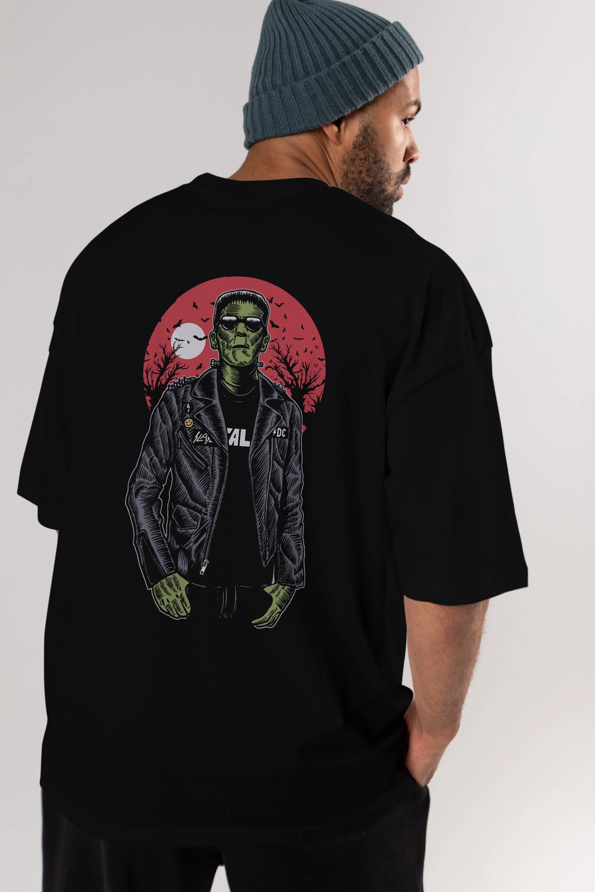 Frank Arka Baskılı Oversize t-shirt Erkek Kadın Unisex %100 Pamuk