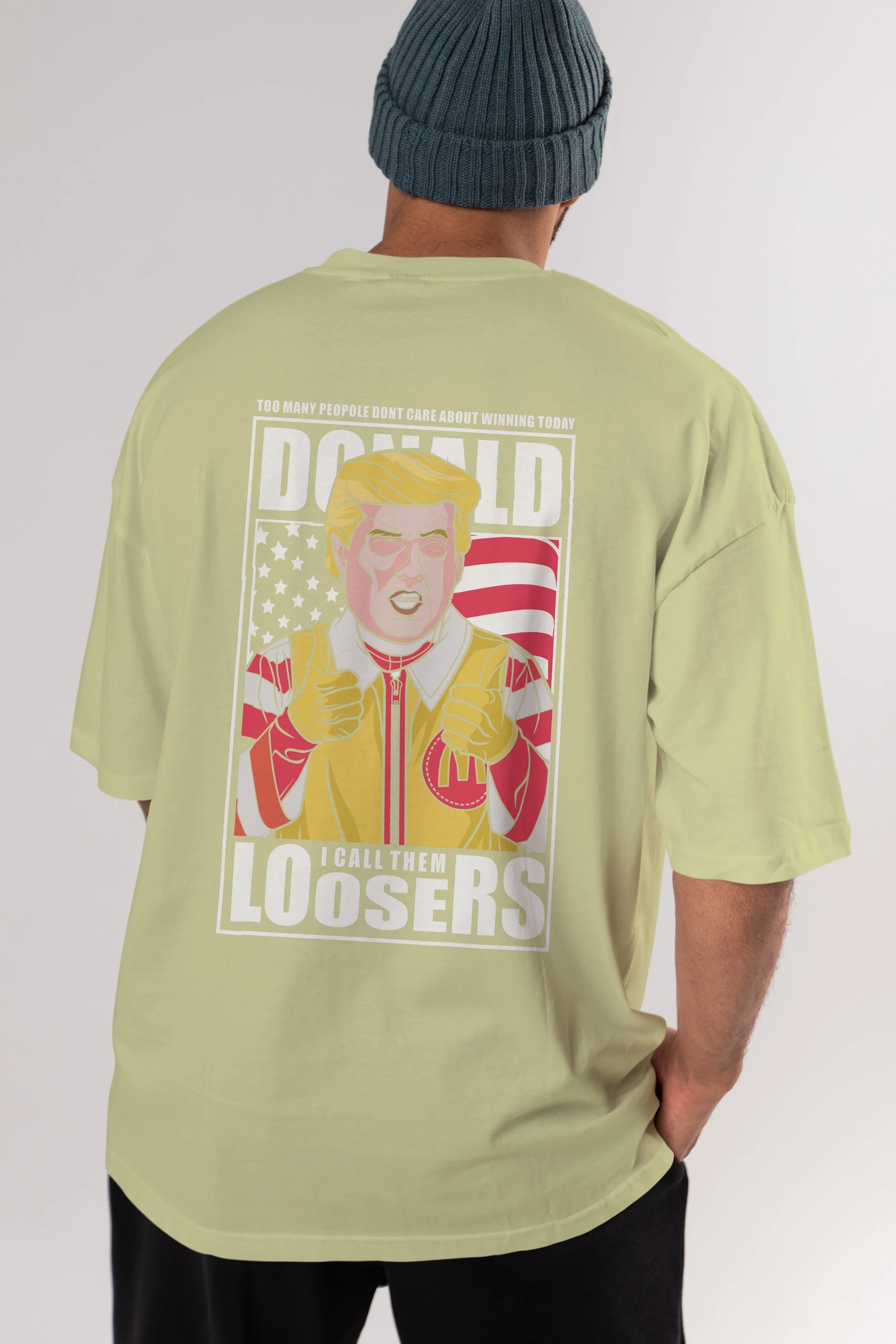 Ronald Trump Arka Baskılı Oversize t-shirt Erkek Kadın Unisex %100 Pamuk tişort
