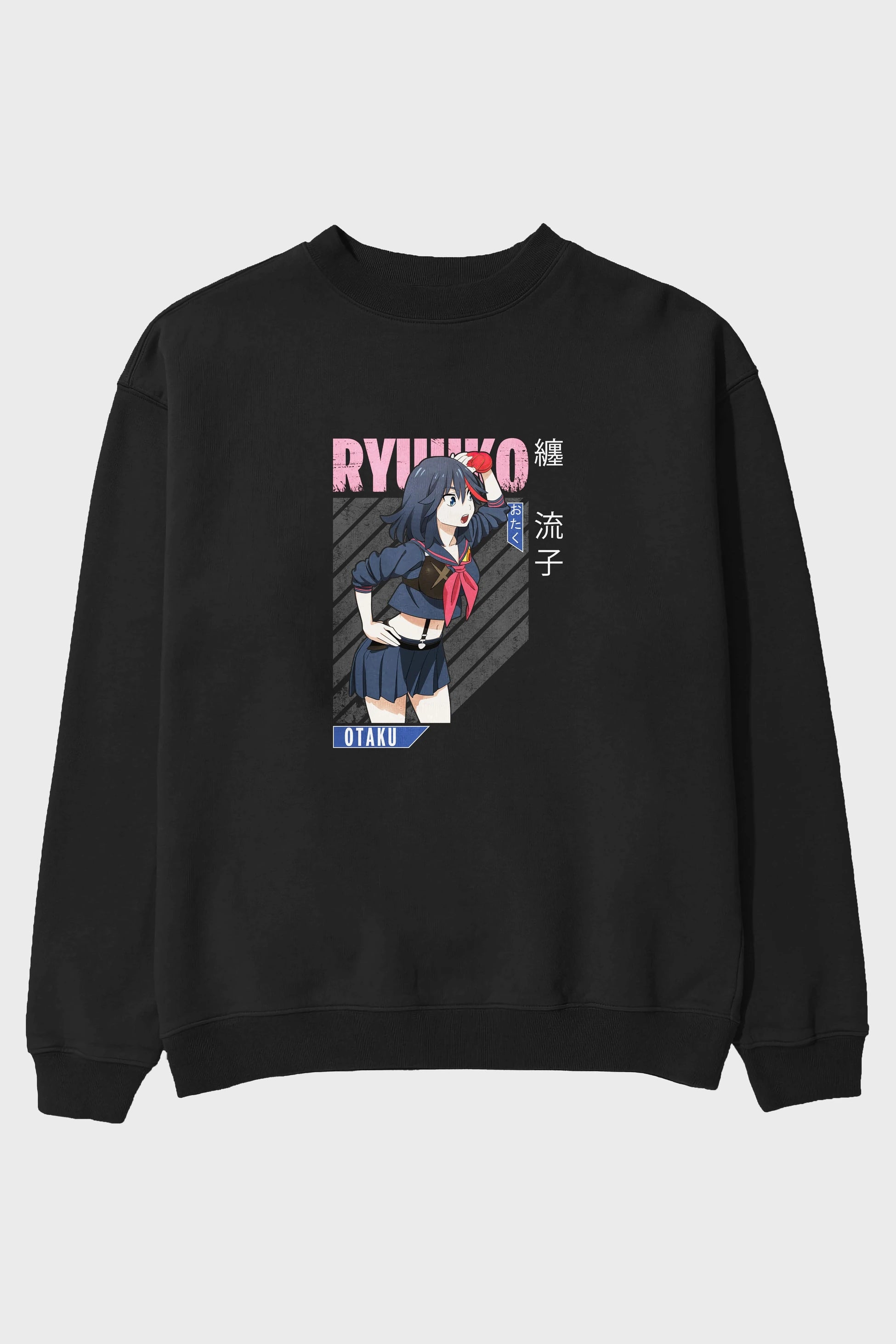 Ryuuko Matoi 6 Anime Ön Baskılı Oversize Sweatshirt Erkek Kadın Unisex