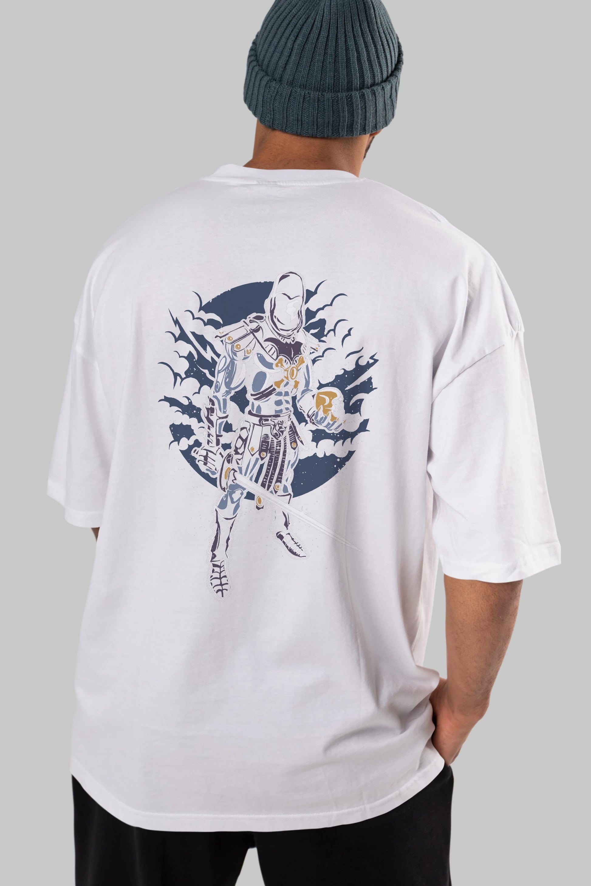 Skeleton King Arka Baskılı Oversize t-shirt Erkek Kadın Unisex %100 Pamuk