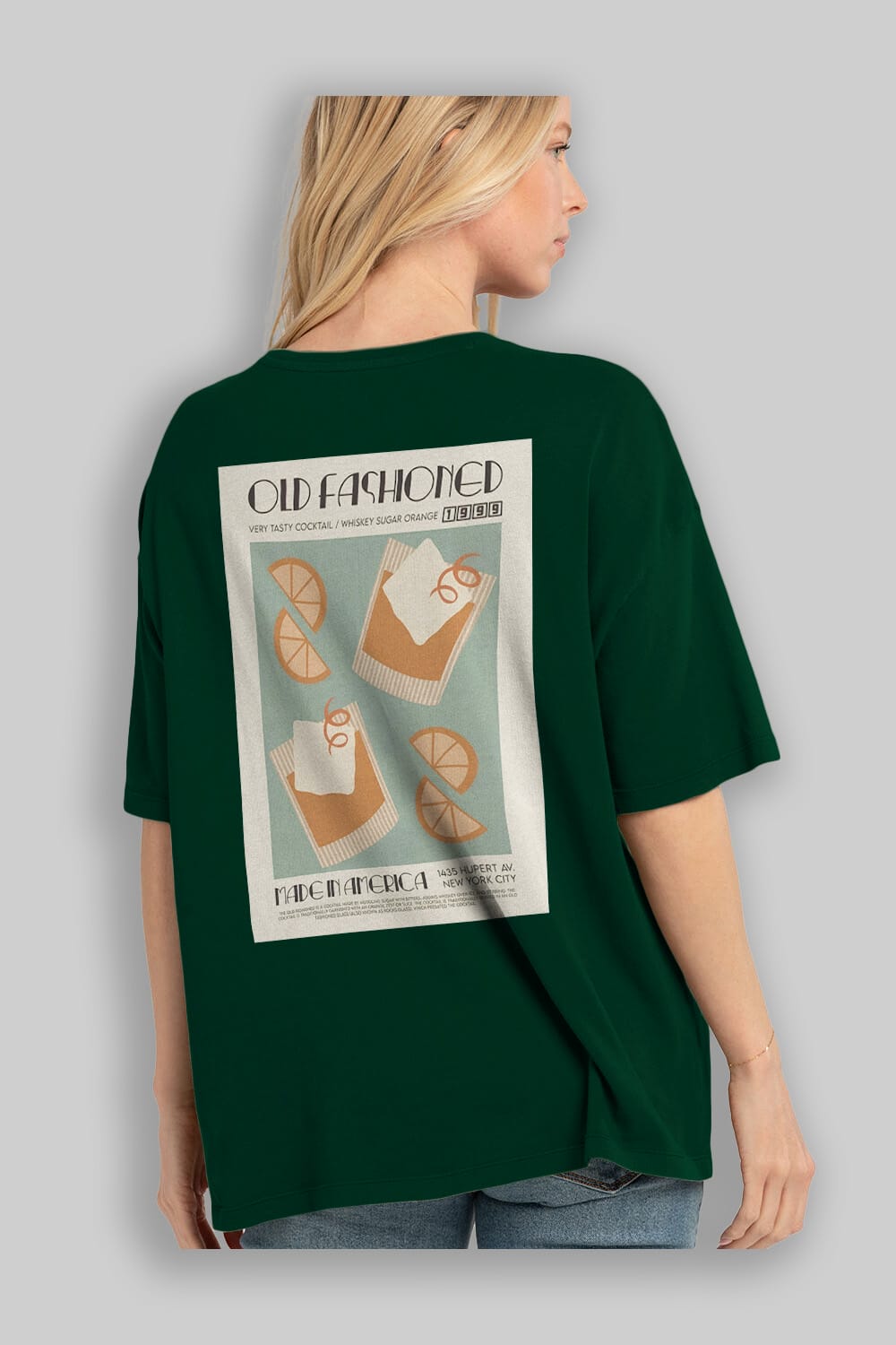 Old Fashioned 2 Arka Baskılı Oversize t-shirt Erkek Kadın Unisex %100 Pamuk Bisiklet Yaka tişort