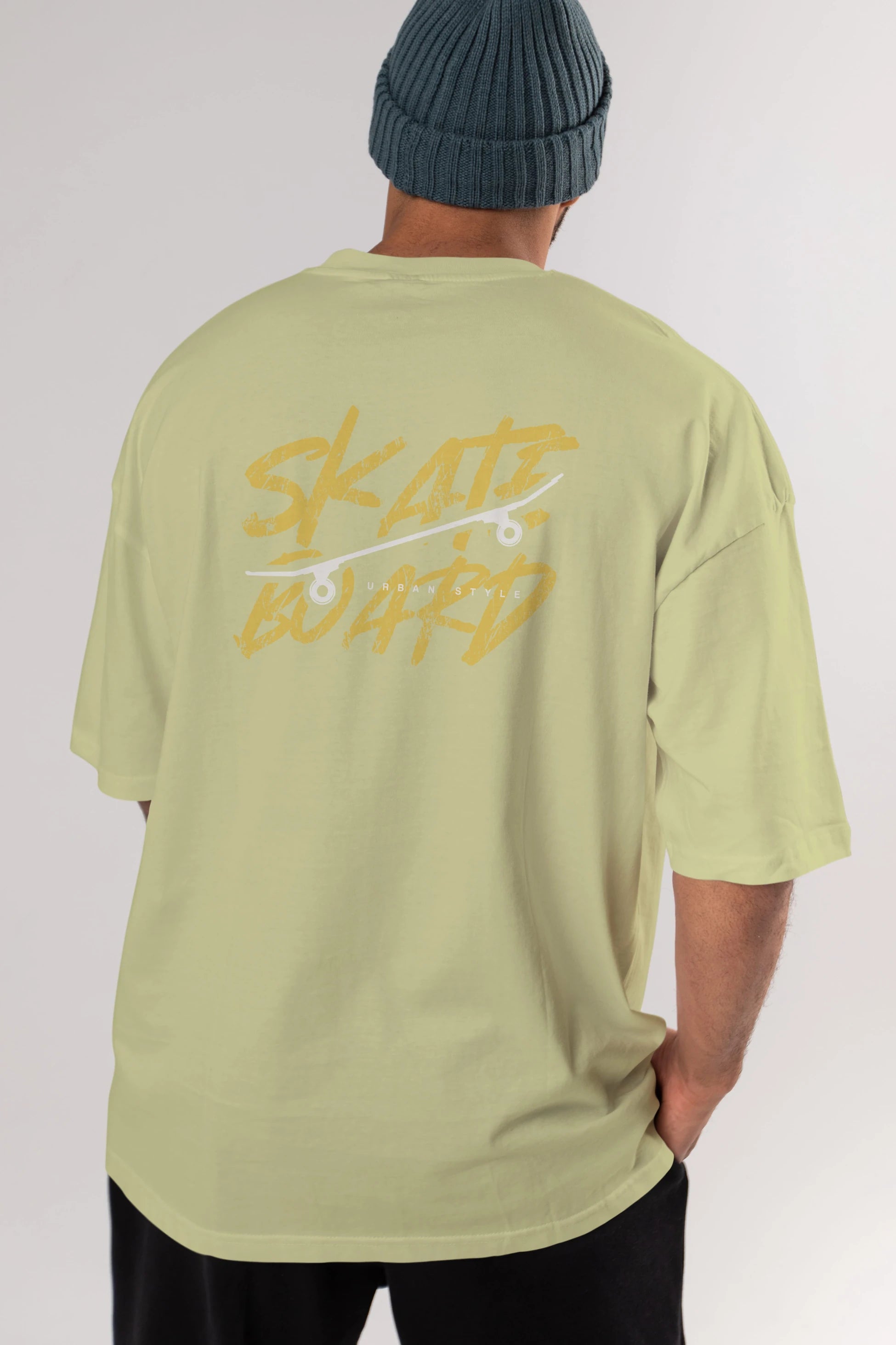 Skate Board Arka Baskılı Oversize t-shirt Erkek Kadın Unisex