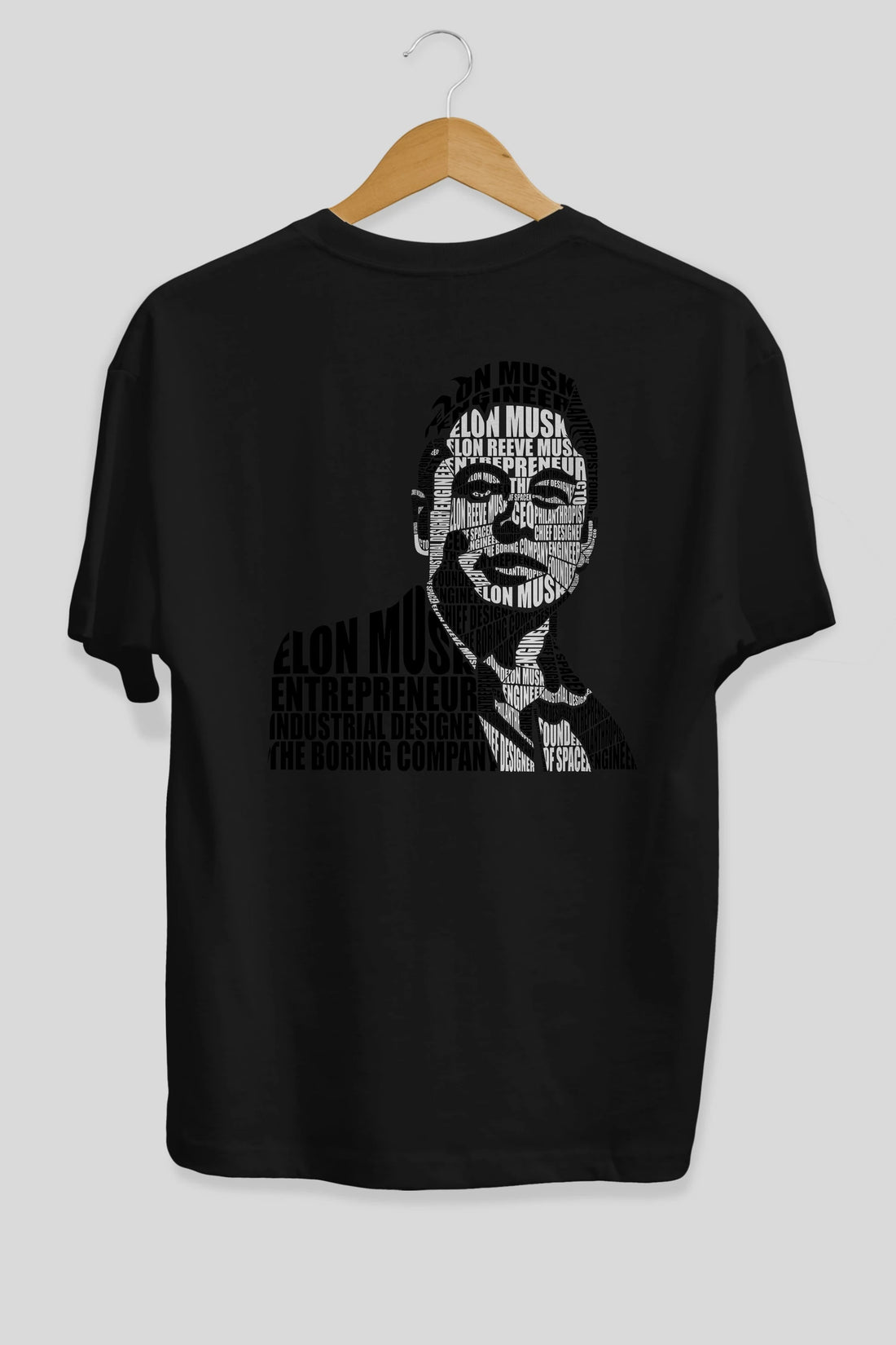 Elon Musk Calligram Arka Baskılı Oversize t-shirt %100 pamuk Erkek Kadın Unisex