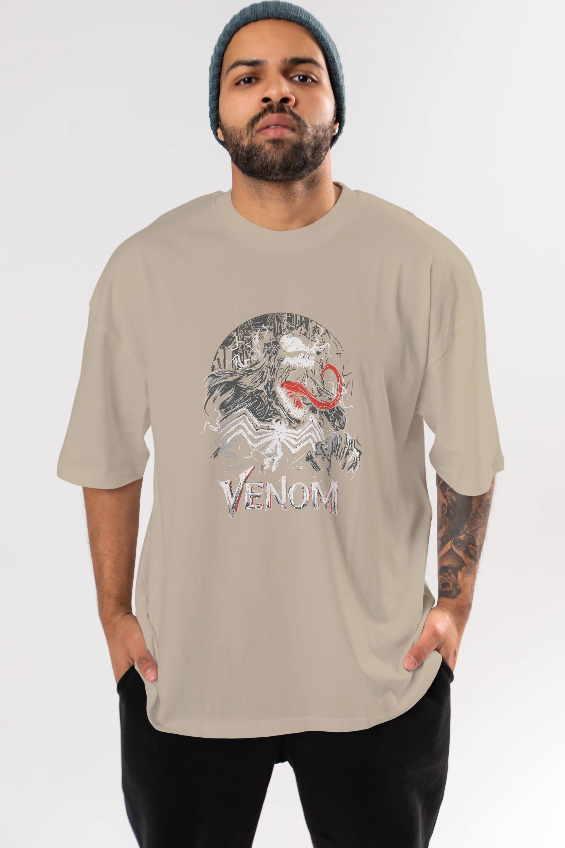Venom (13) Ön Baskılı Oversize t-shirt Erkek Kadın Unisex %100 Pamuk Bisiklet Yaka tişort