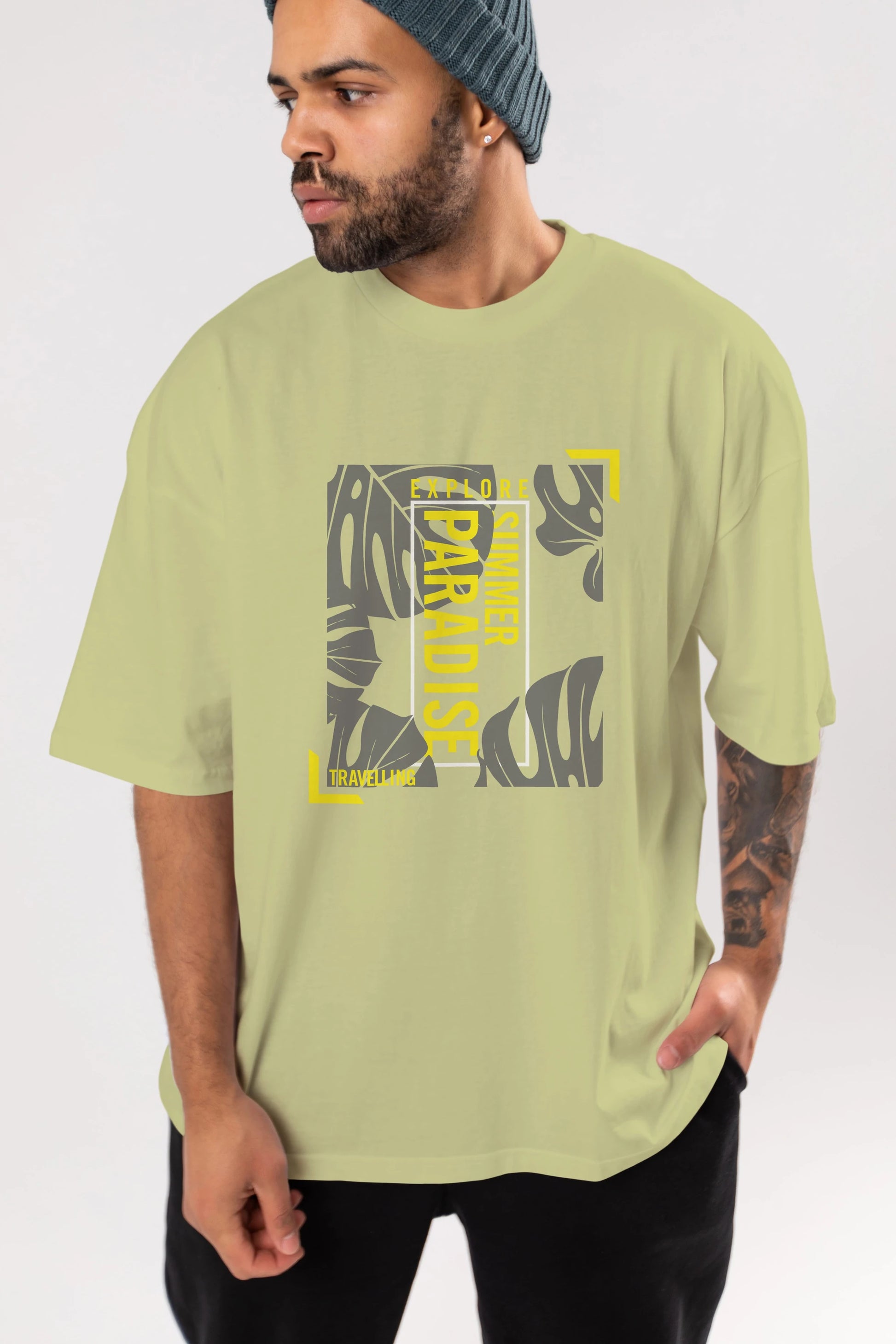 Explore Summer Ön Baskılı Oversize t-shirt Erkek Kadın Unisex