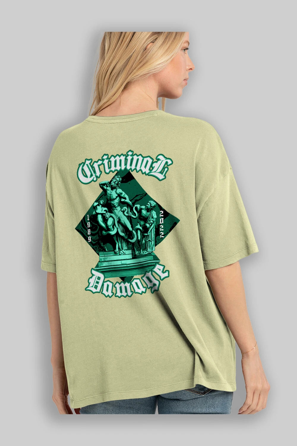 Criminal Damage Arka Baskılı Oversize t-shirt Erkek Kadın Unisex
