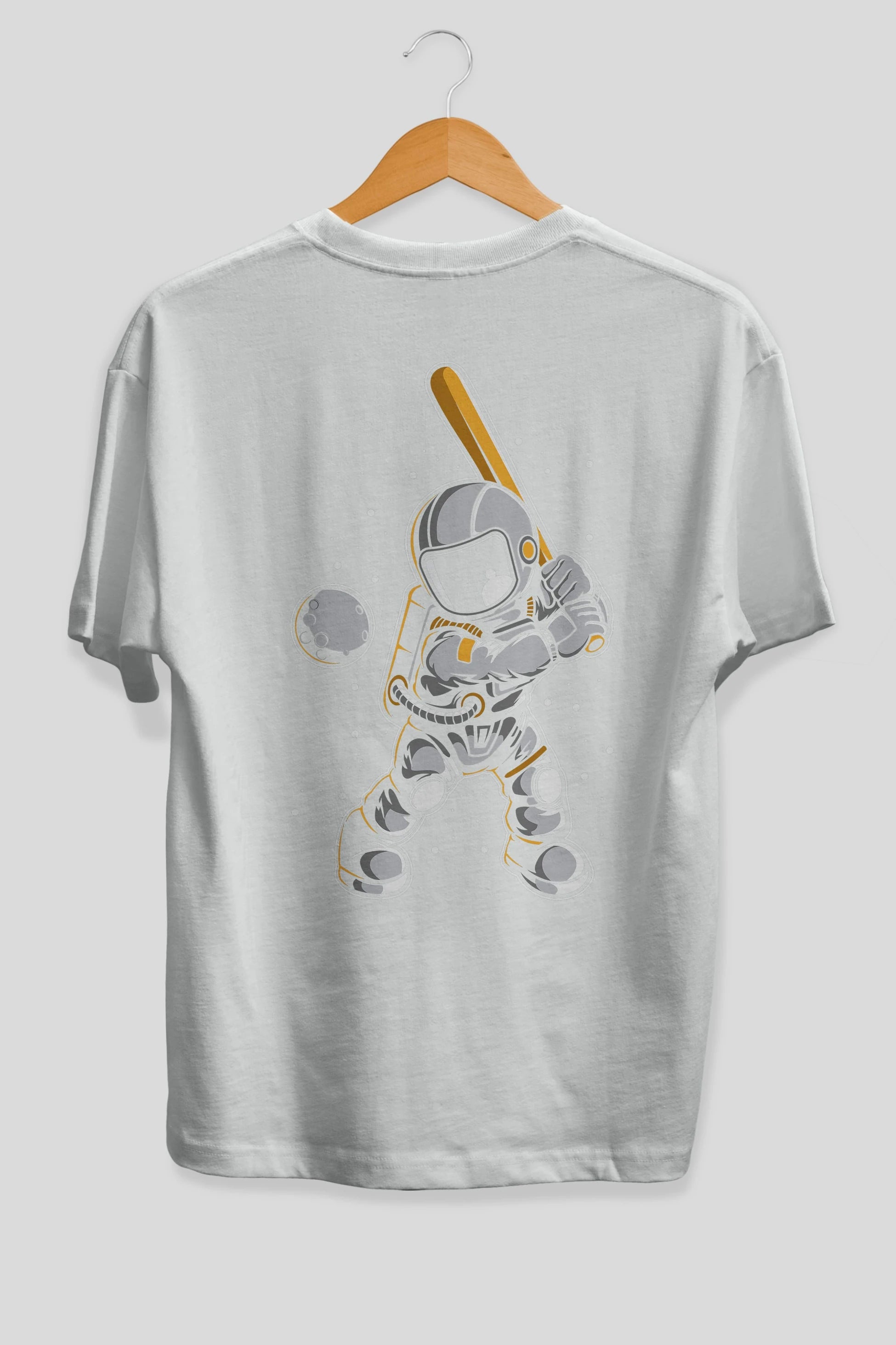 Astronaut Baseball Arka Baskılı Oversize t-shirt Erkek Kadın Unisex