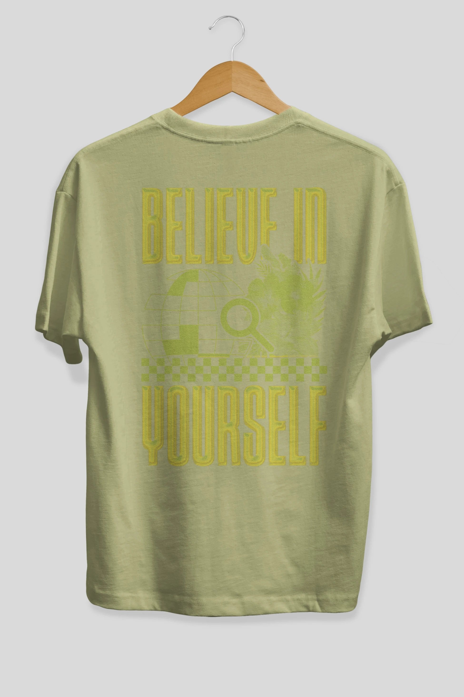 Believe in Yourself Yellow Arka Baskılı Oversize t-shirt Erkek Kadın Unisex