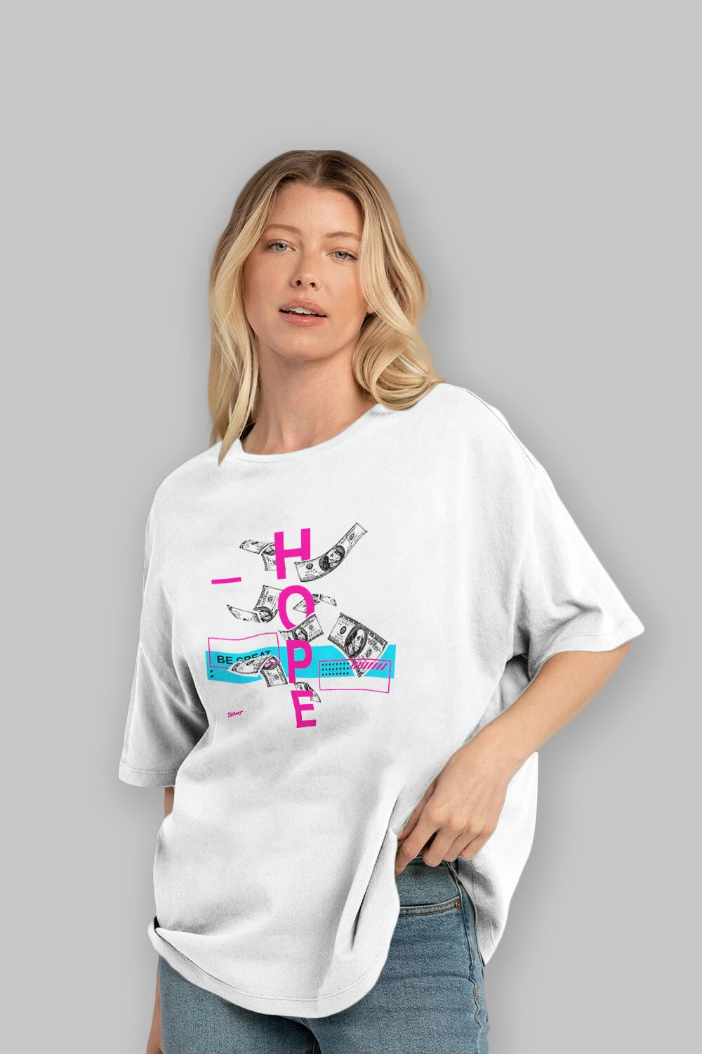 Hope Ön Baskılı Oversize t-shirt Erkek Kadın Unisex