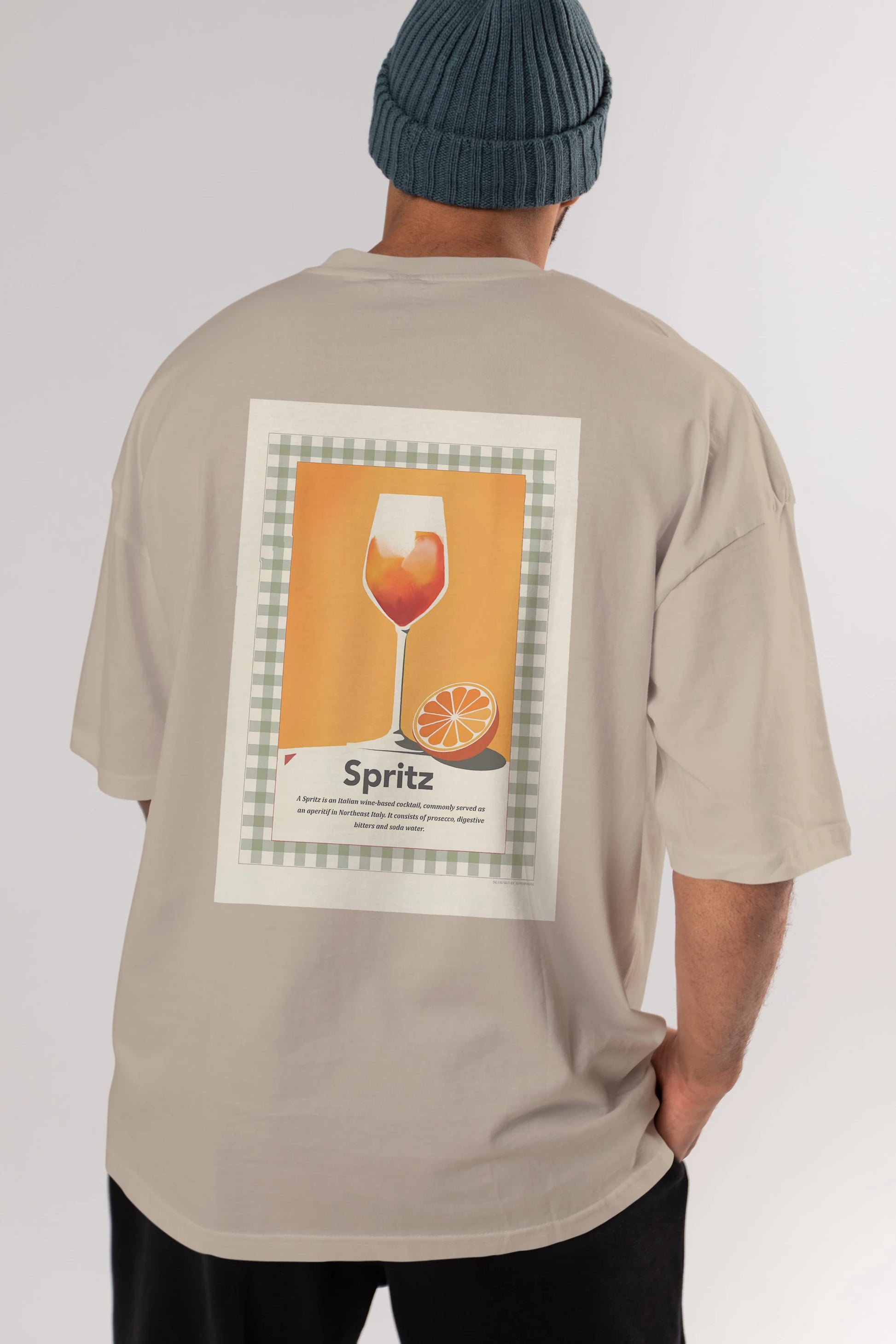 Aperol Spritz 5 Arka Baskılı Oversize t-shirt Erkek Kadın Unisex %100 Pamuk Bisiklet Yaka tişort