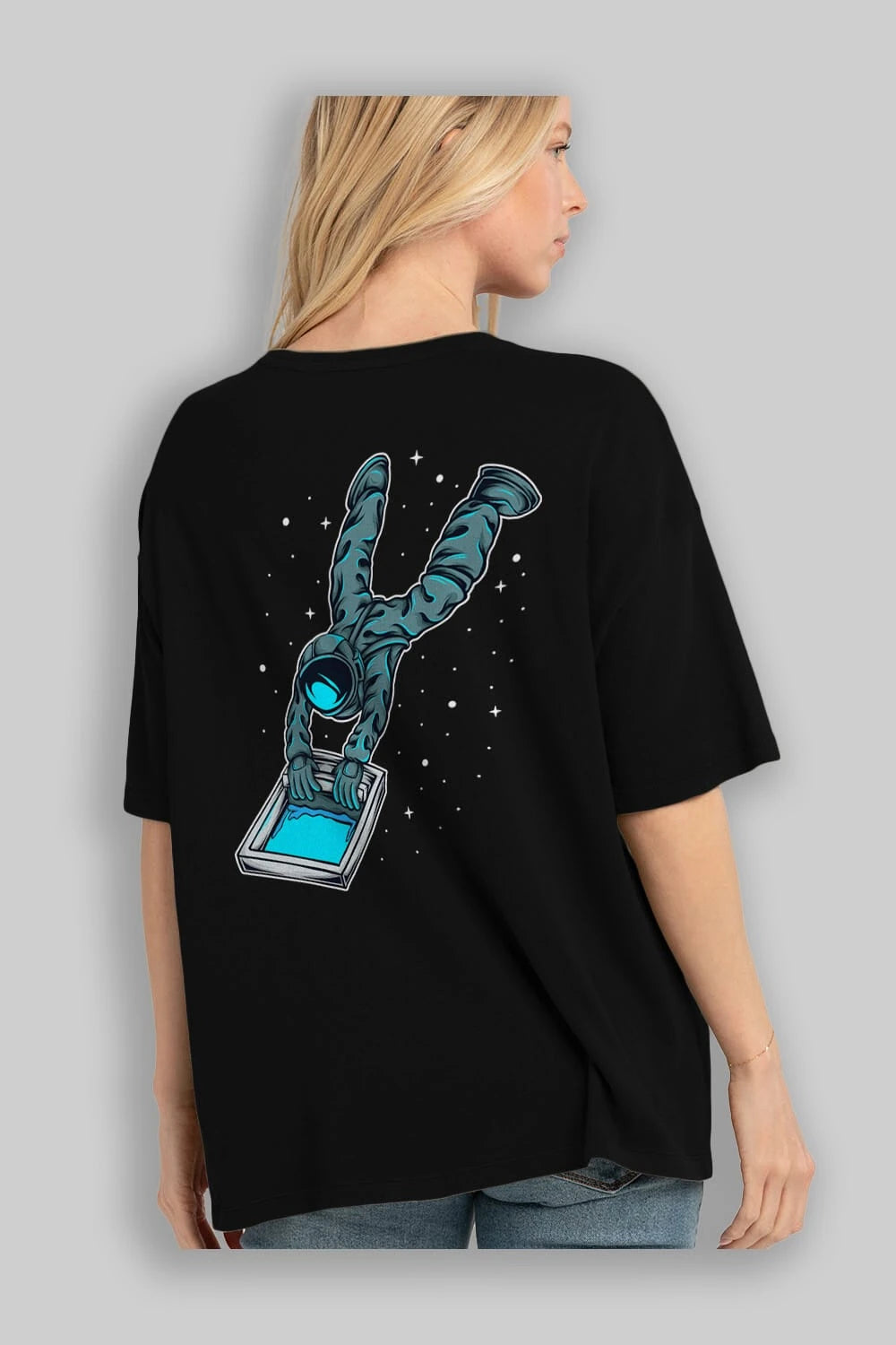 Astroscreen Arka Baskılı Oversize t-shirt Erkek Kadın Unisex