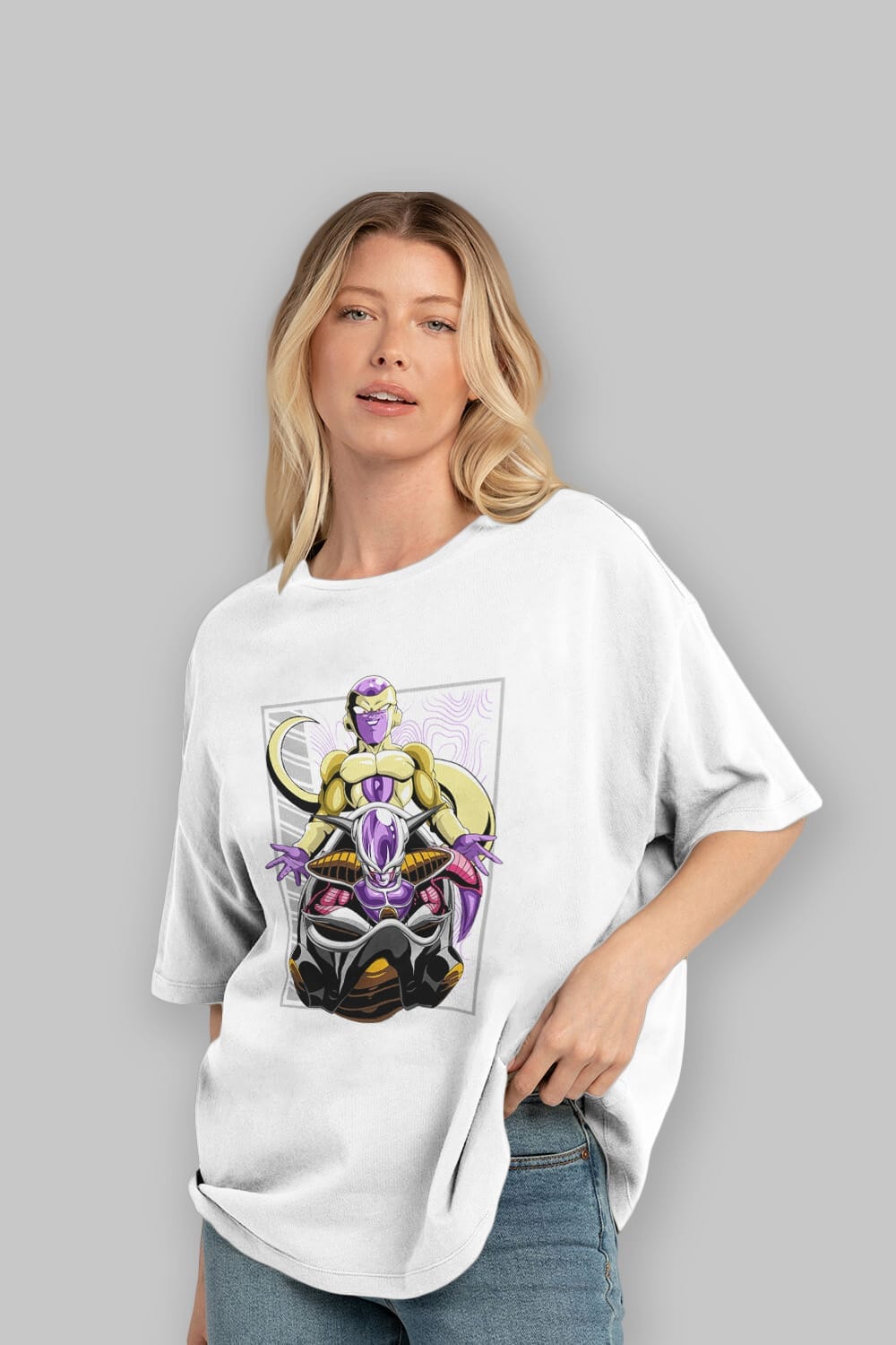 DragonBall Freezer Anime Ön Baskılı Oversize t-shirt %100 pamuk Erkek Kadın Unisex