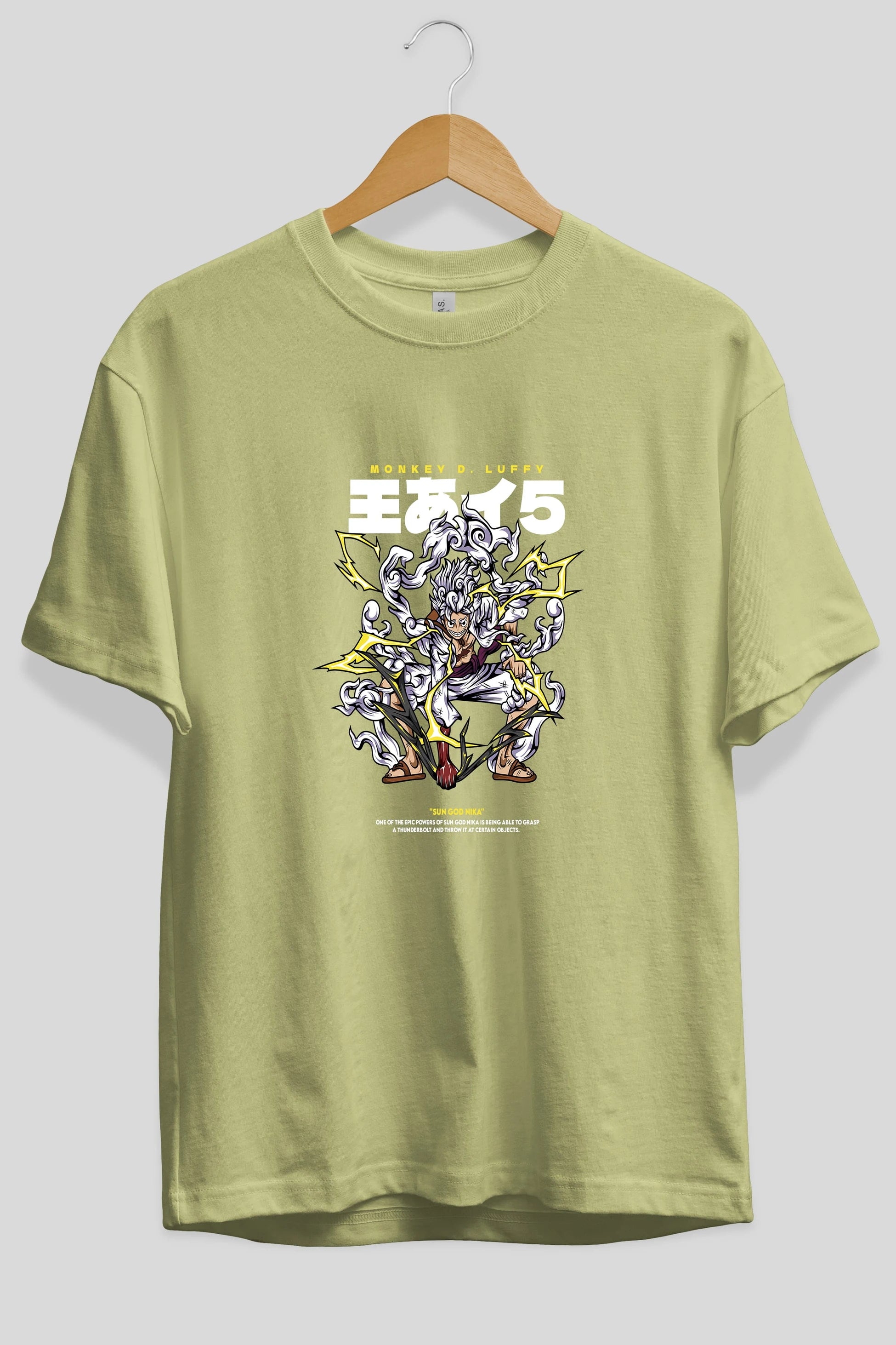 Monkey D. Luffy Anime Ön Baskılı Oversize t-shirt %100 pamuk Erkek Kadın Unisex