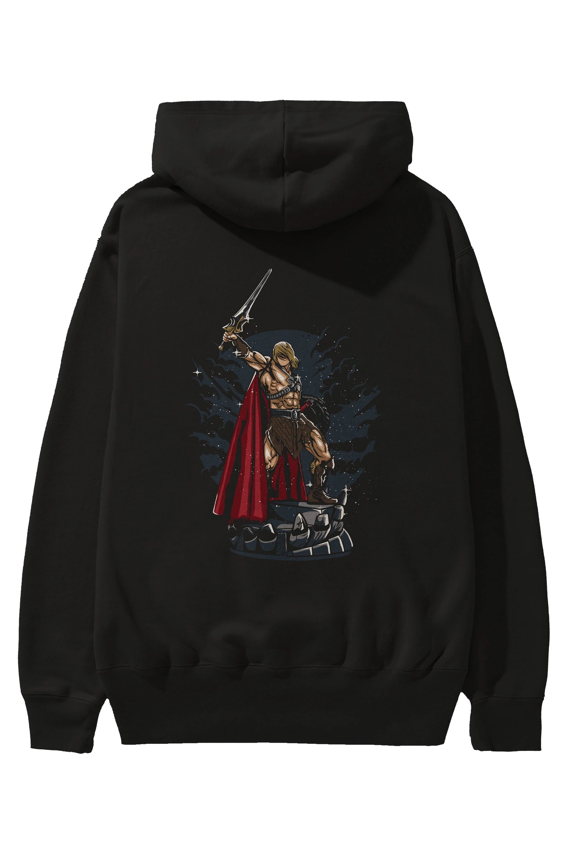 Warrior Arka Baskılı Hoodie Oversize Kapüşonlu Sweatshirt Erkek Kadın Unisex