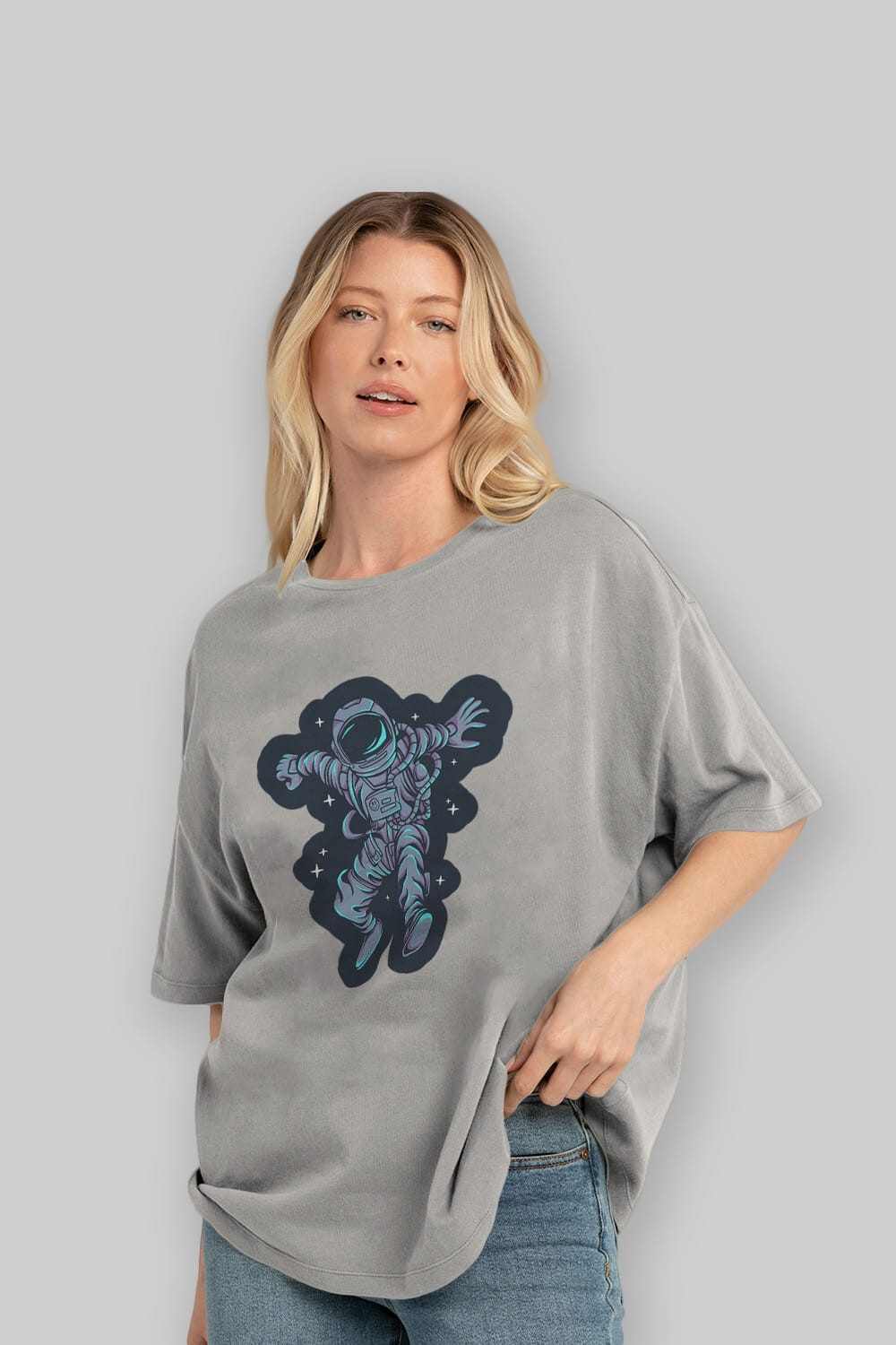 Astrostars sticker Ön Baskılı Oversize t-shirt Erkek Kadın Unisex