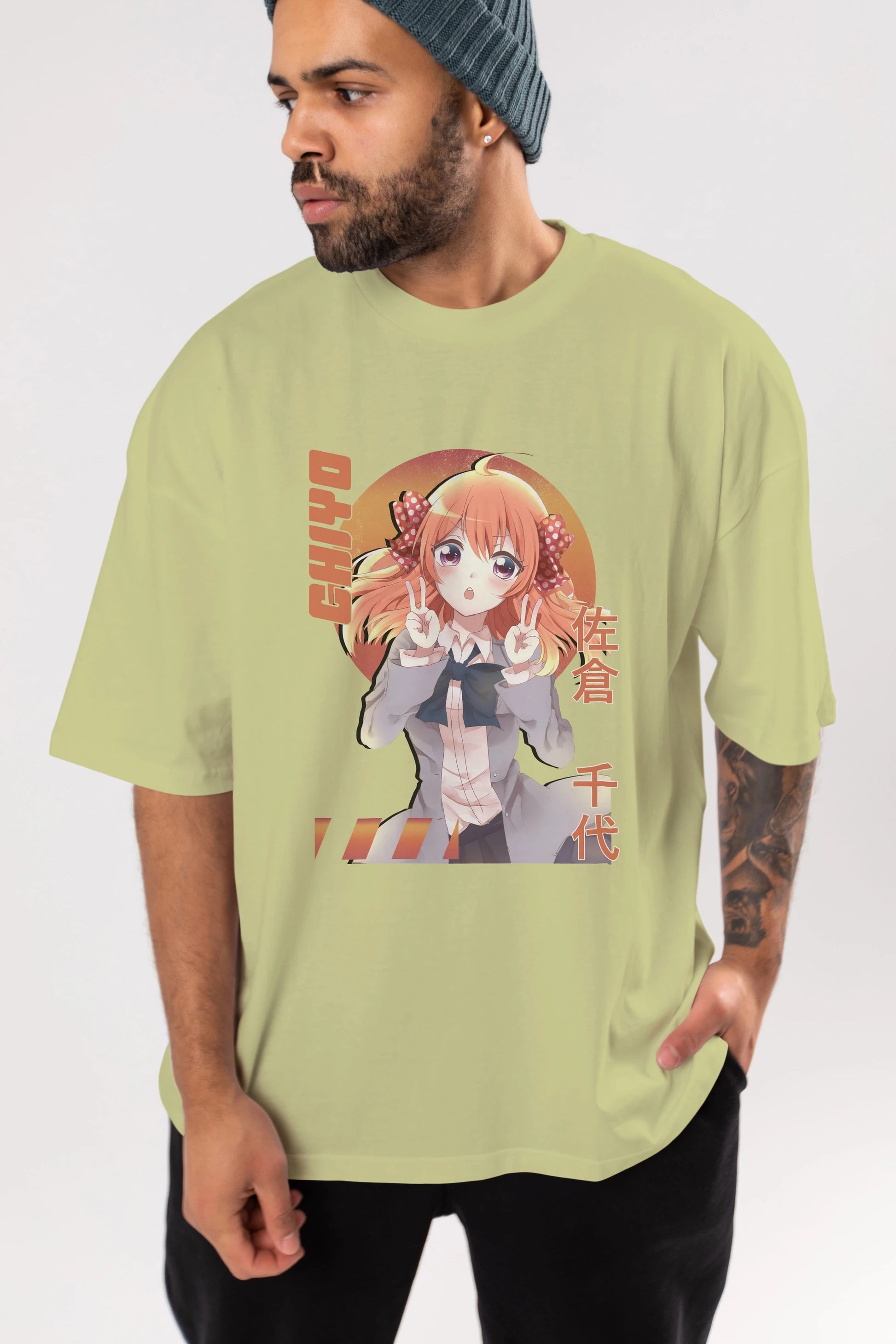 Chiyo Sakura 5 Anime Ön Baskılı Oversize t-shirt %100 pamuk Erkek Kadın Unisex